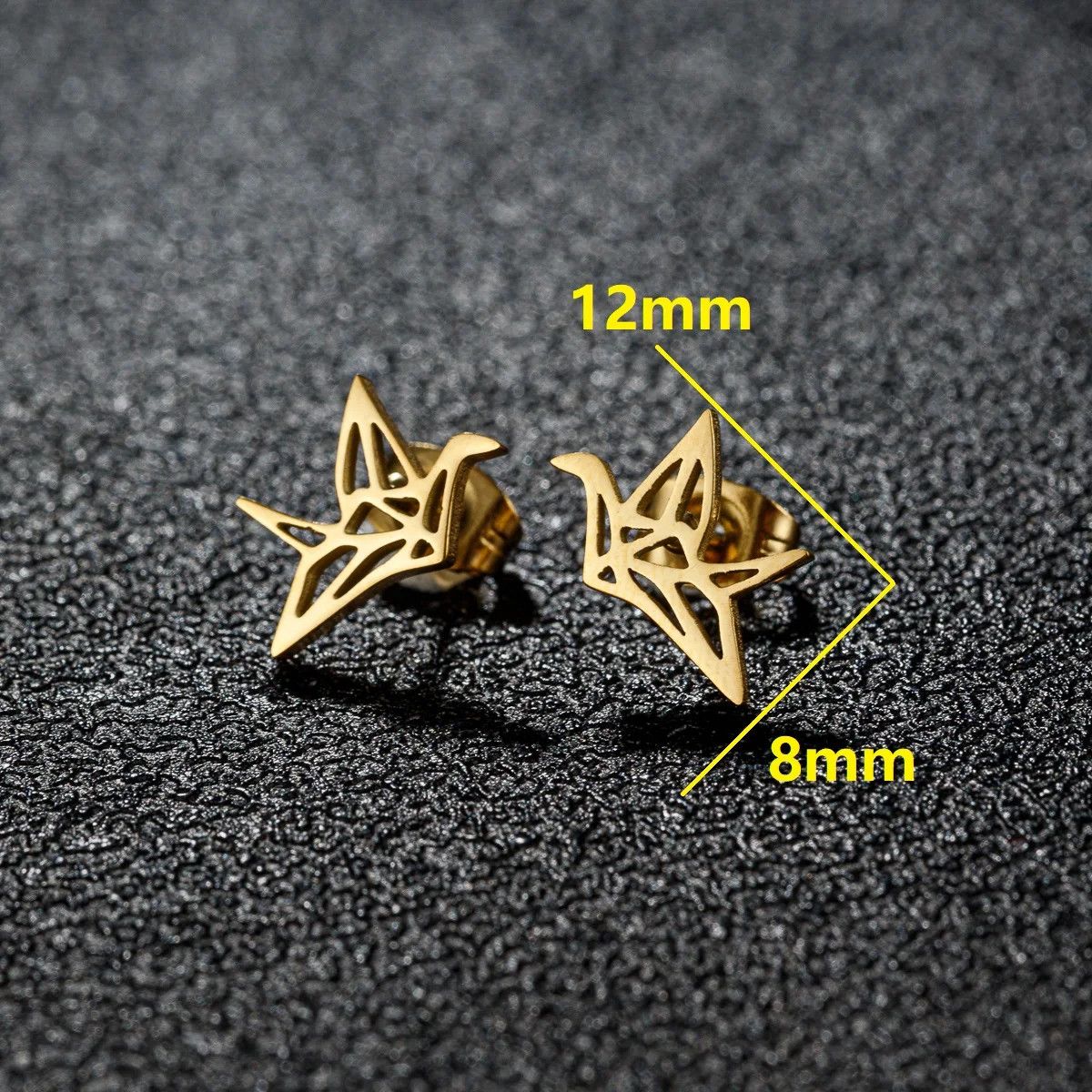 Jewelry Origami Bird Stud Earrings Charm Earring Gift Size ONE SIZE - 2 Thumbnail