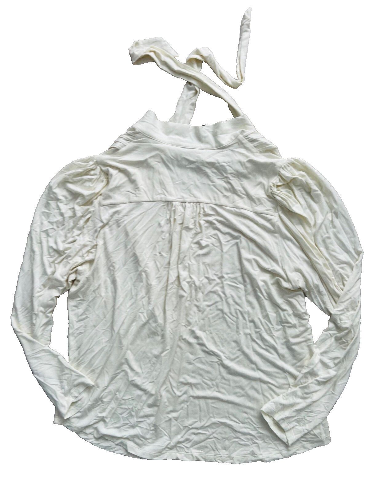 Polo Ralph Lauren LAUREN Ralph Lauren Jersey Tie Neck Top Natural Cream ( 2X ) Size XXS / US 00 / IT 34 - 4 Thumbnail