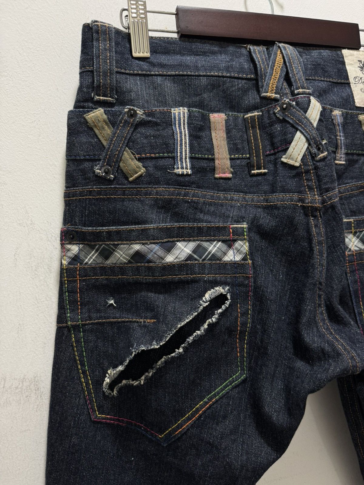 Japanese Brand VINTAGE DOMINATE DOUBLE WAIST CURVED PUNK STYLE DENIM Size US 30 / EU 46 - 12 Thumbnail