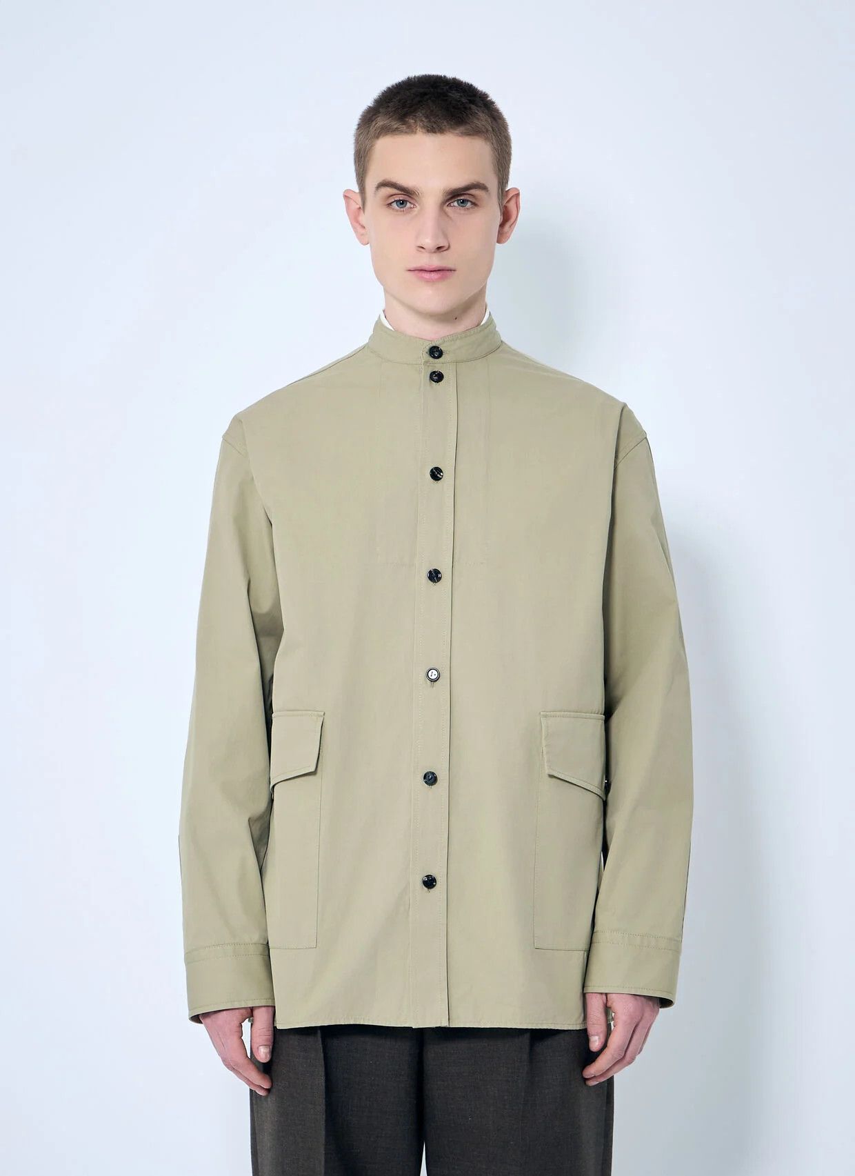 Bottega Veneta o1loc1c0426 814028 Light Cotton Twill Overshirt in Beige Size US S / EU 44-46 / 1 - 1 Thumbnail