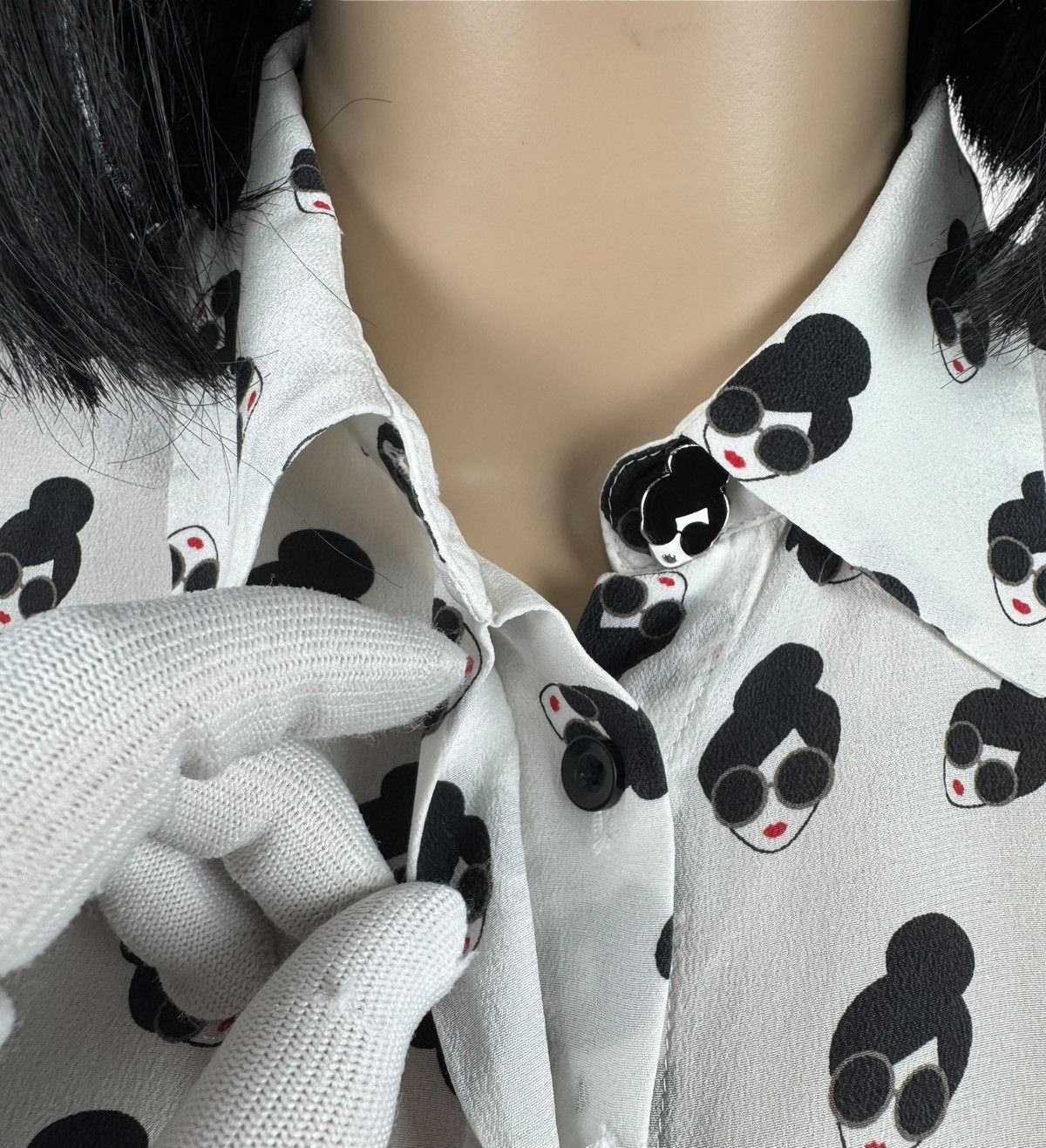 Alice + Olivia Alice + Olivia Stace Face Willa Silk Blouse Button Up Size XS / US 0-2 / IT 36-38 - 10 Thumbnail