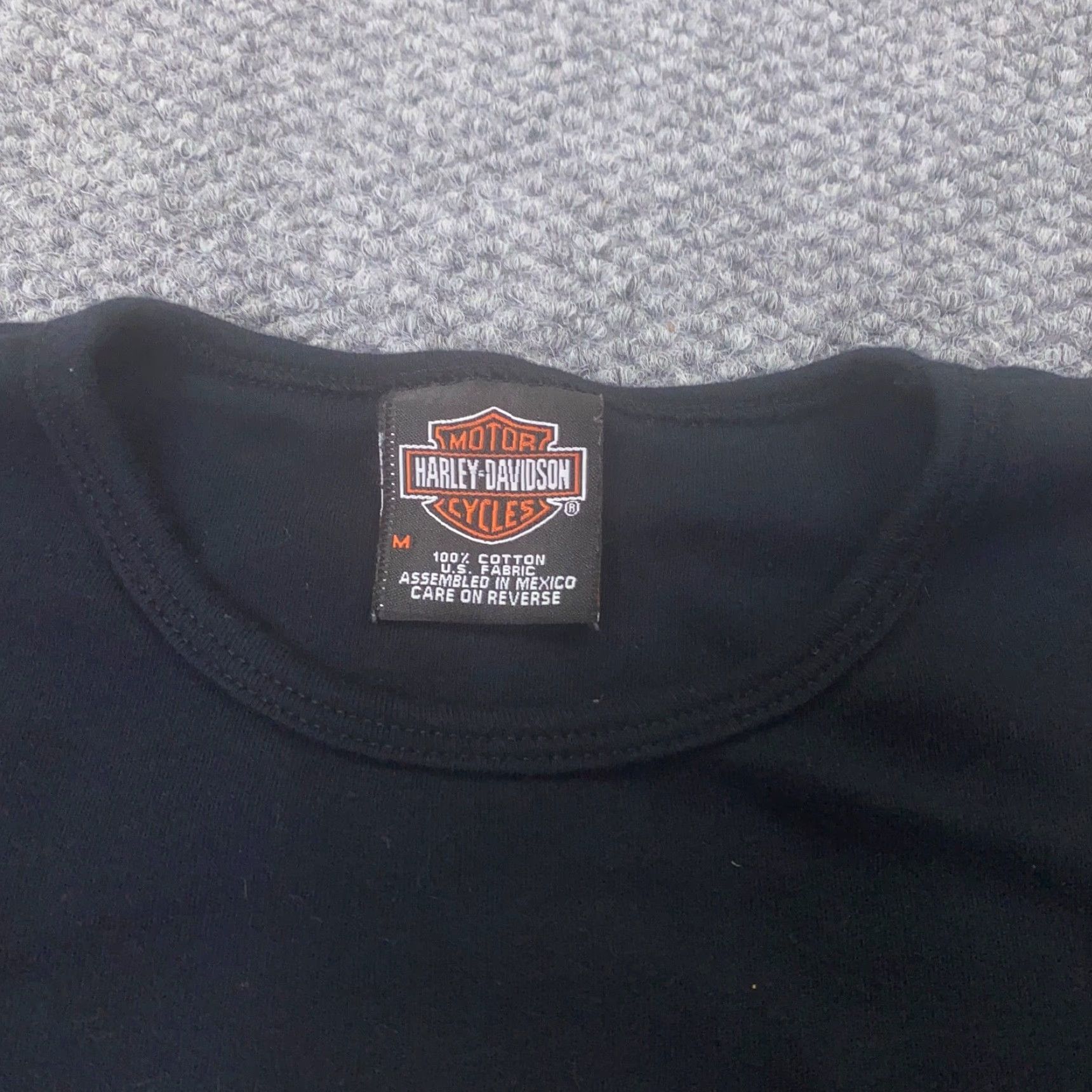 Harley Davidson VINTAGE Harley-Davidson Womens Shirt T-Shirt Regular Black 100% Cotton Jersey Short Sleeve Crew Neck Basic Motorcycle Size M / US 6-8 / IT 42-44 - 3 Thumbnail