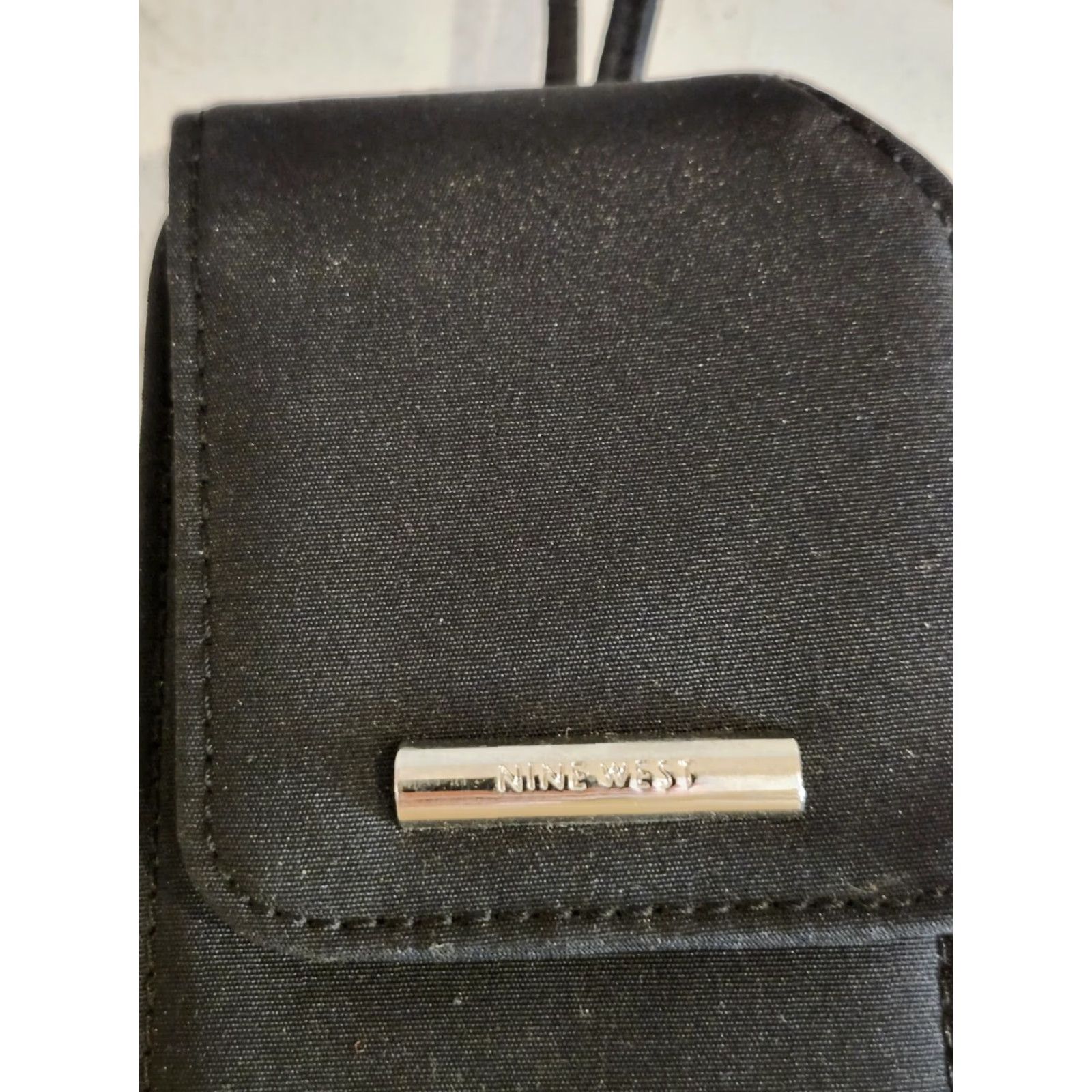 Nine West Nine West Sport Pouch Black Faux Leather Nylon Wristlet Card Holder Small Unisex Adults Men Women Bag Accessories Size ONE SIZE - 4 Thumbnail