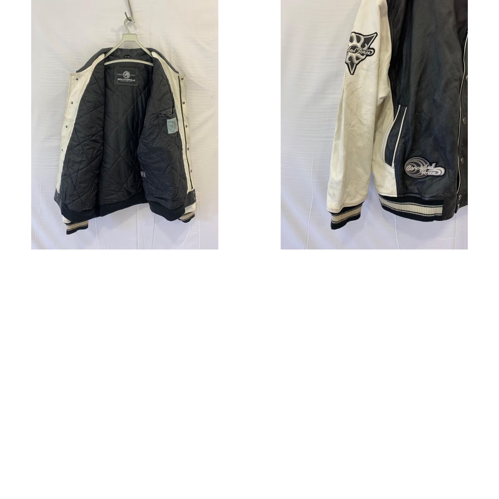 Southpole Southpole 2XL Leather Varsity Jacket Men's White Black Y2K Streetwear Sports Size US XXL / EU 58 / 5 - 11 Thumbnail