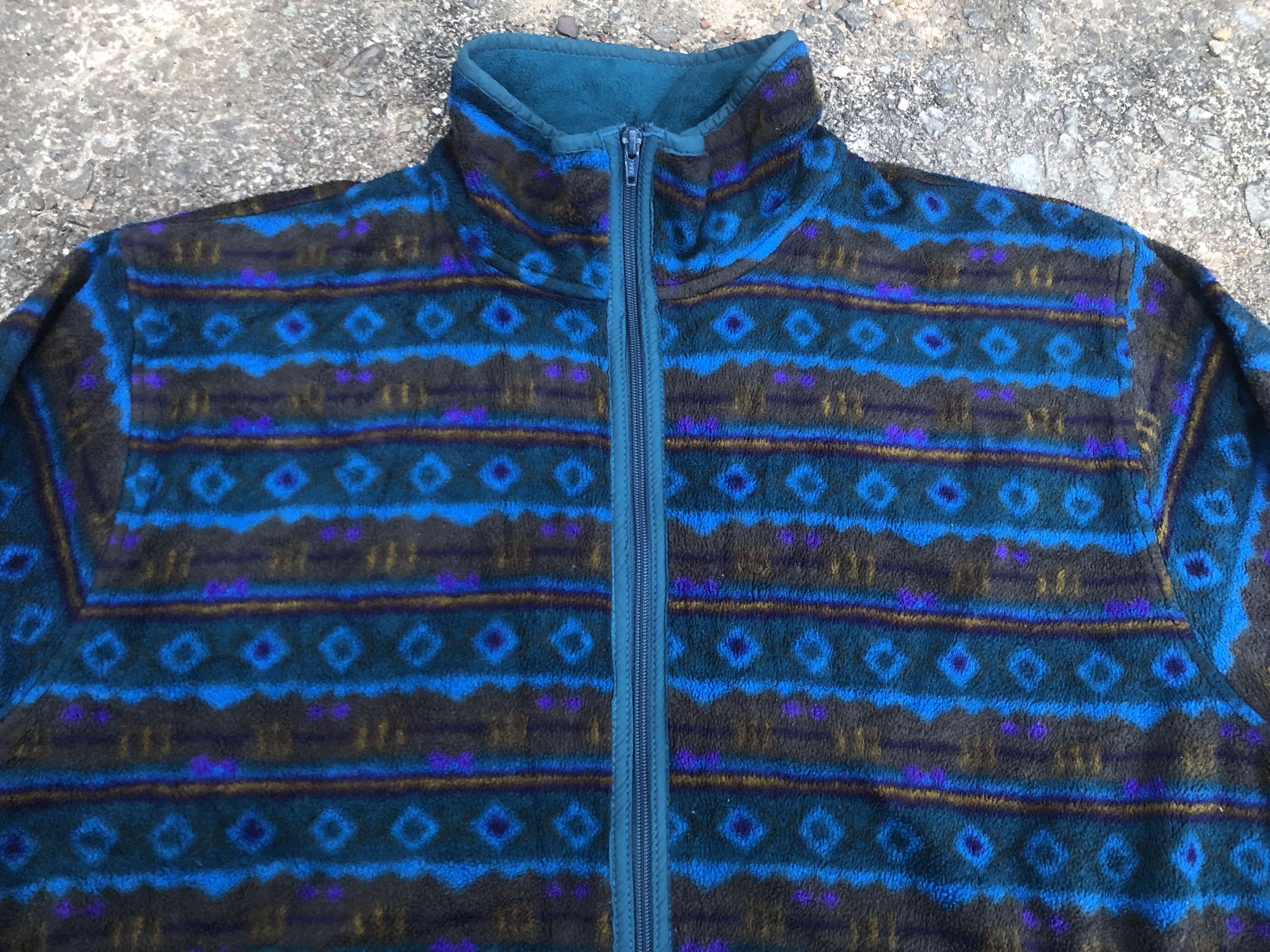 L.L. Bean 🔥Vintage 90s LL BEAN Aztec Tribal Fleece Sweatshirt Jacket Size US L / EU 52-54 / 3 - 5 Thumbnail
