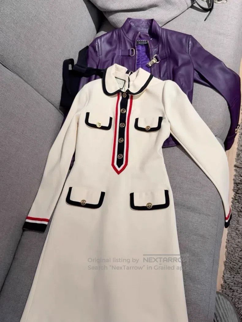 Gucci Gucci Milky white double G-button dress Size M / US 6-8 / IT 42-44 - 1 Thumbnail