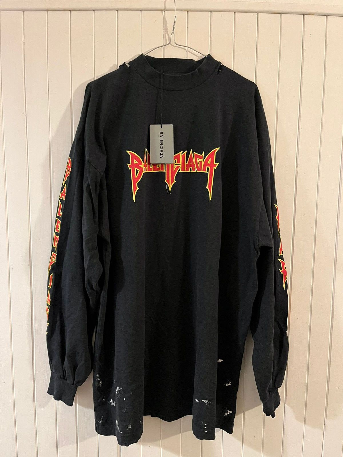Balenciaga T-shirt Balenciaga black with print heavy metal