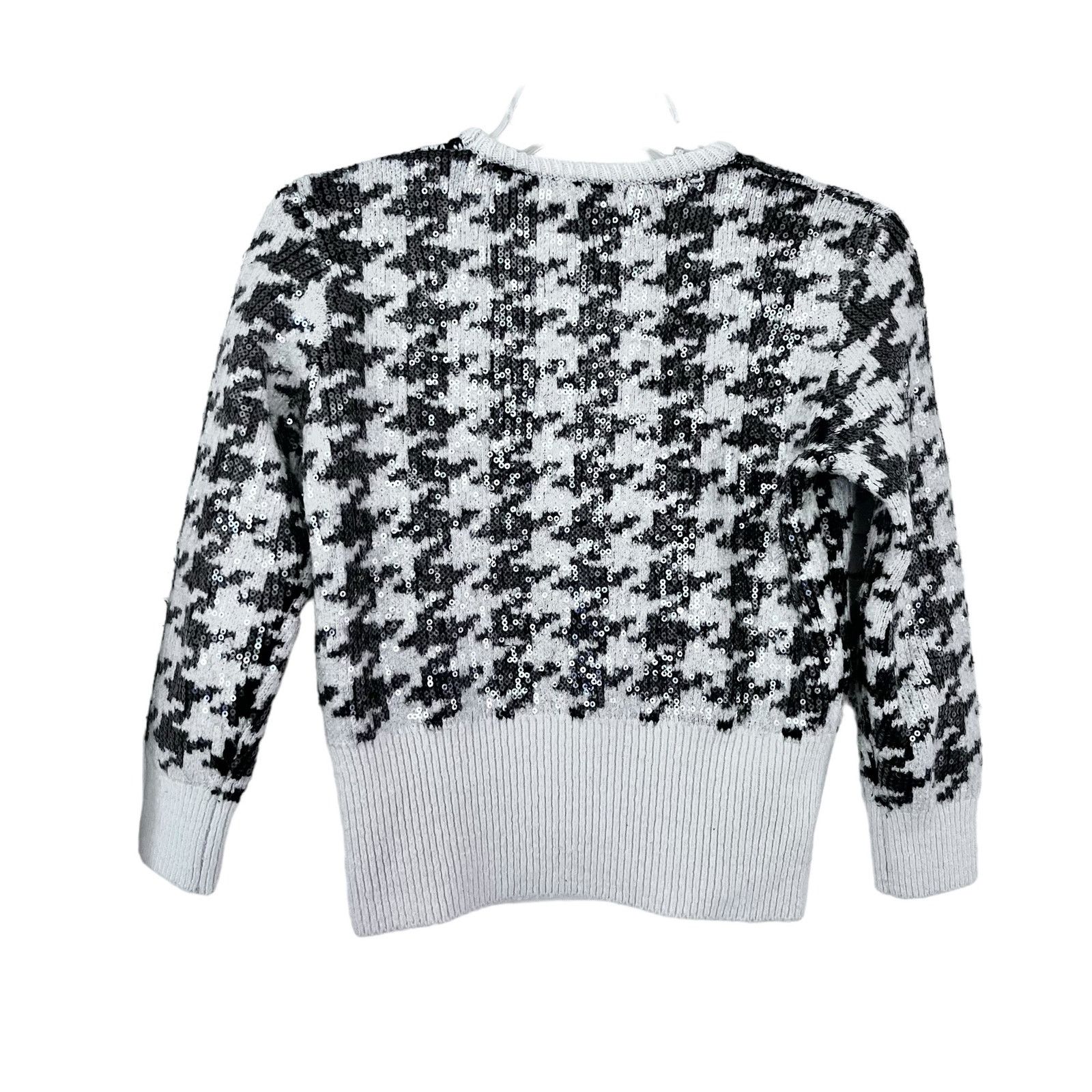 Zara Zara white black sequence bow knit sweater size M Size M / US 6-8 / IT 42-44 - 4 Thumbnail