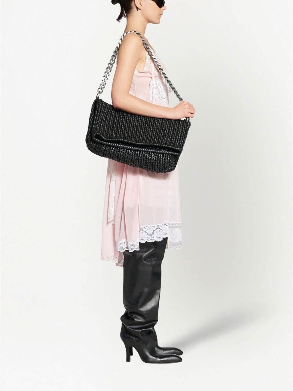 Balenciaga o1bcso1str1124 Patched Slip Dress in Baby Pink Size XS / US 0-2 / IT 36-38 - 4 Thumbnail
