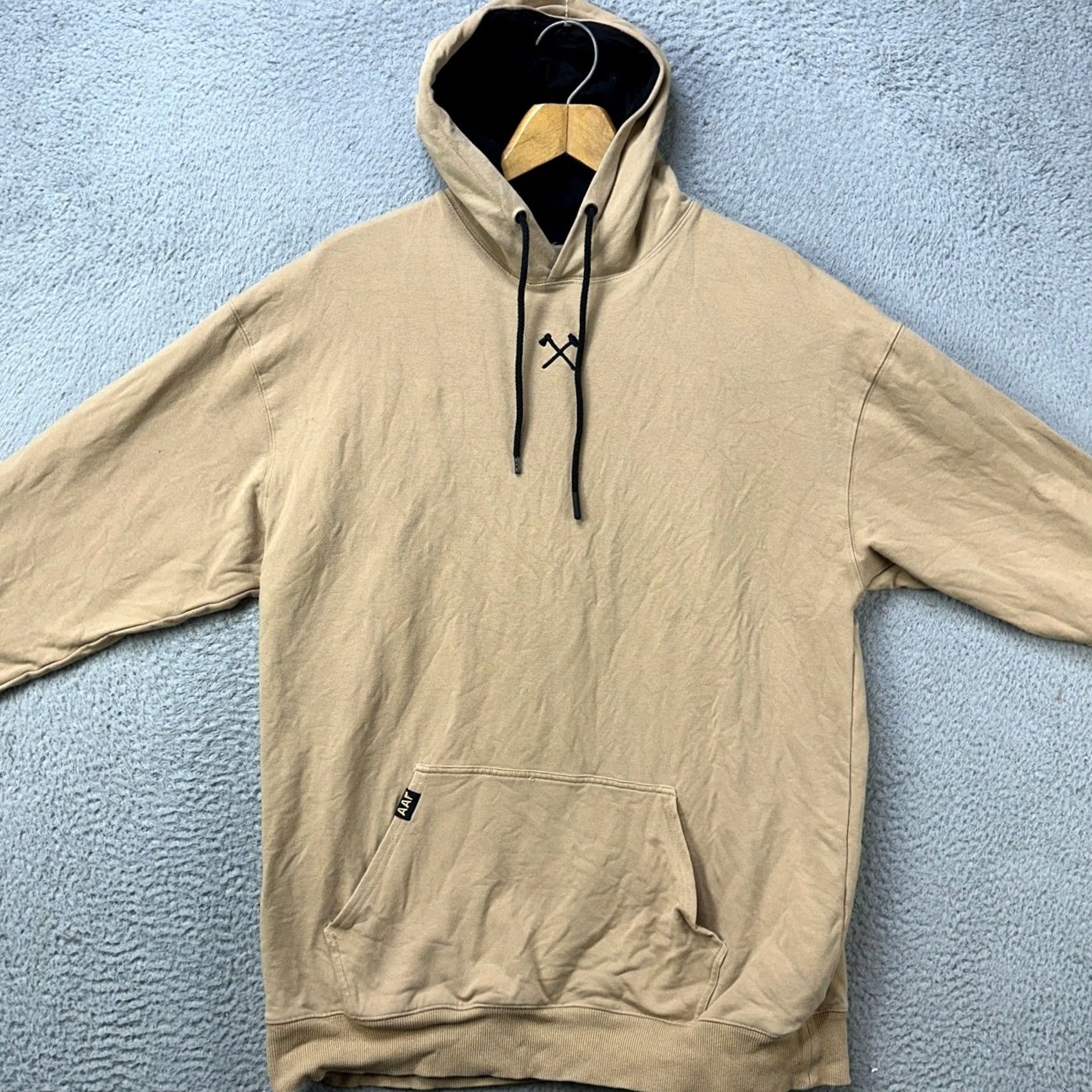 Hereu AAF Here To Work Mens Medium Hoodie Pullover Beige Drawstring Stretch Authentic Size US M / EU 48-50 / 2 - 2 Thumbnail
