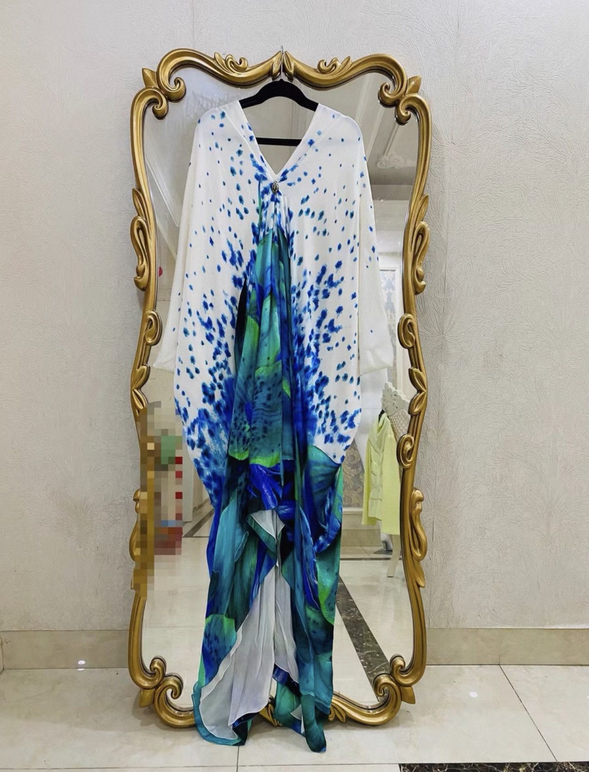 Roberto Cavalli Vintage Roberto Cavalli Blue Floral Snake Buckle Maxi Dress Size XS / US 0-2 / IT 36-38 - 5 Thumbnail
