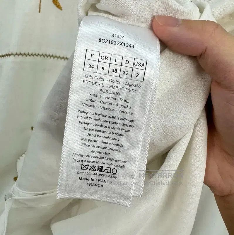 Dior Dior Embroidered White Cotton Summer Shirt . Size S / US 4 / IT 40 - 6 Thumbnail