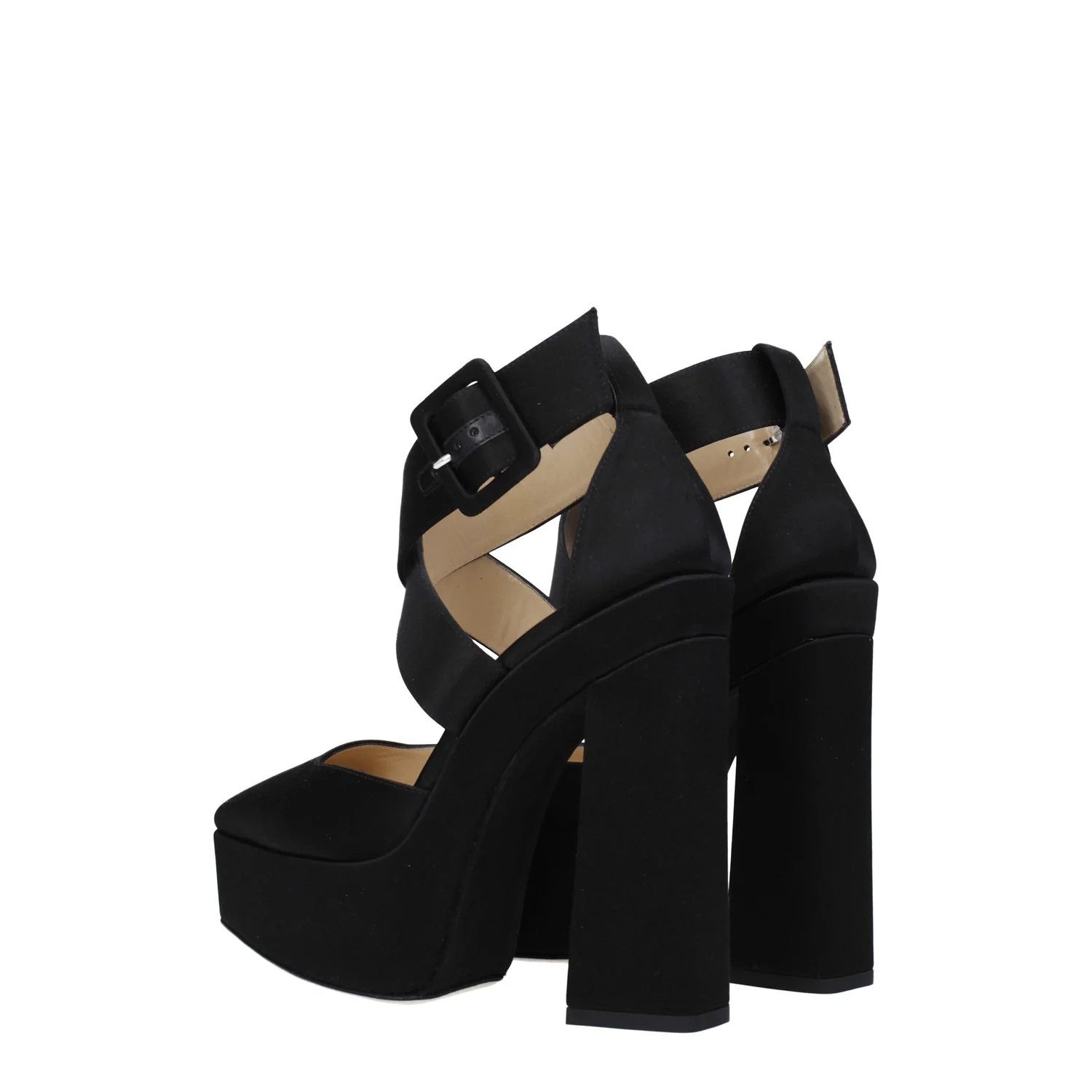 Jimmy Choo ob1o1e1124 Satin Sandals in Black Size US 8.5 / IT 38.5 - 4 Thumbnail