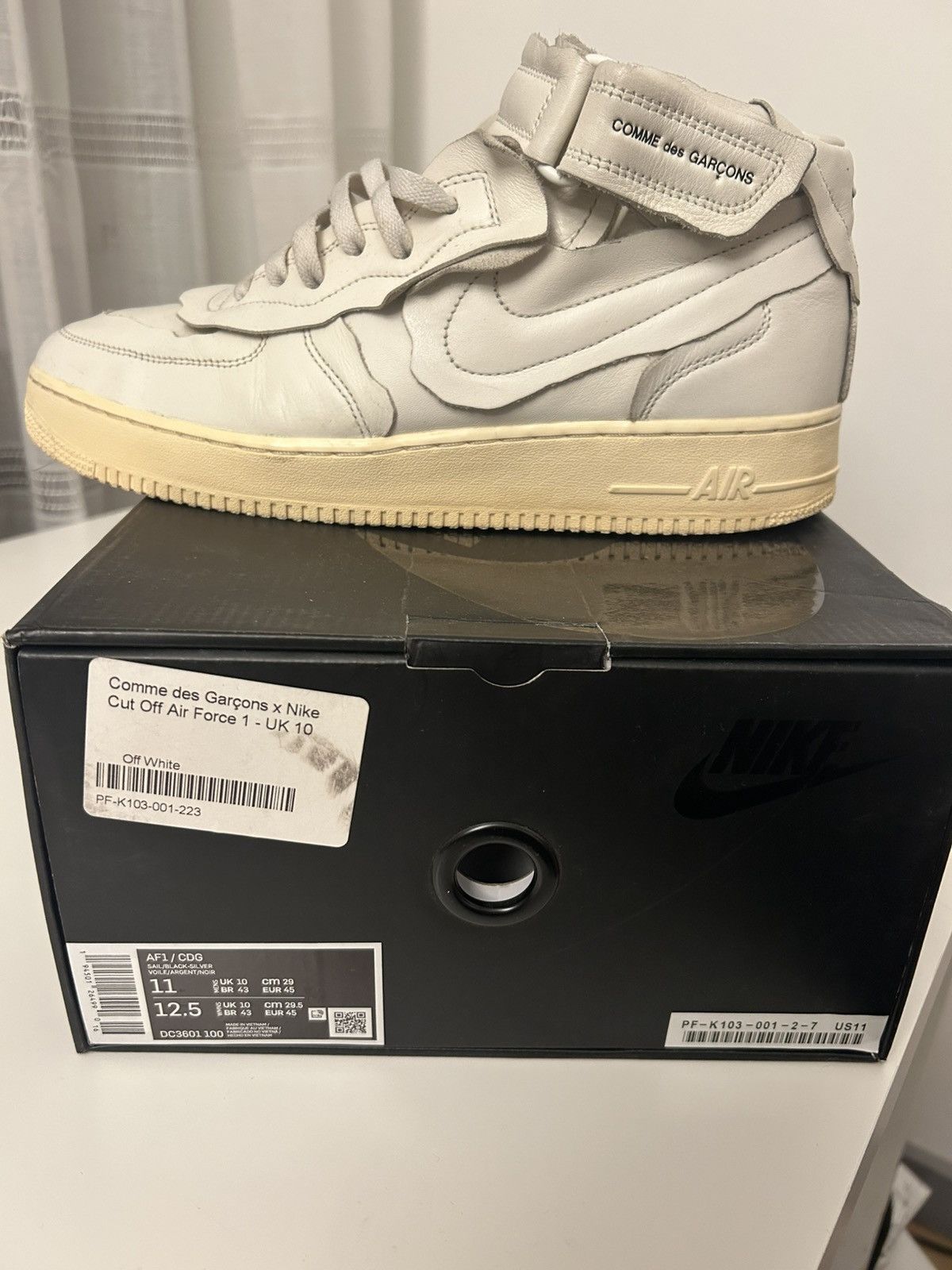 Comme des Garcons Homme Plus × Nike Nike AF1 Mid x CDG Homme Plus "Cut Off" White - US 11 Size US 11 / EU 44 - 5 Thumbnail