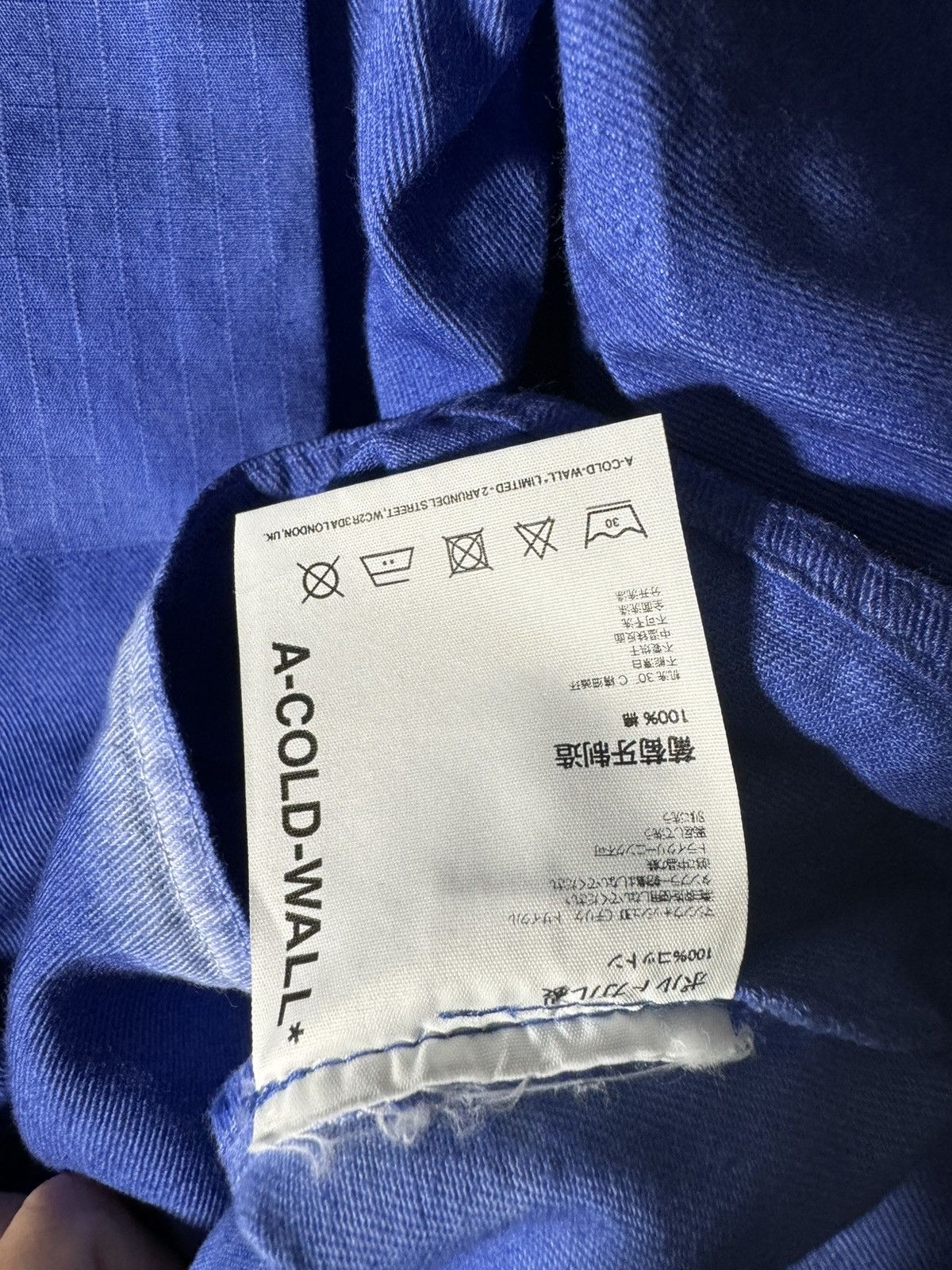 A-COLD-WALL* × Samuel Ross A Cold Wall Button Down Shirt Blue Faded Oversized Pockets Size US M / EU 48-50 / 2 - 10 Thumbnail