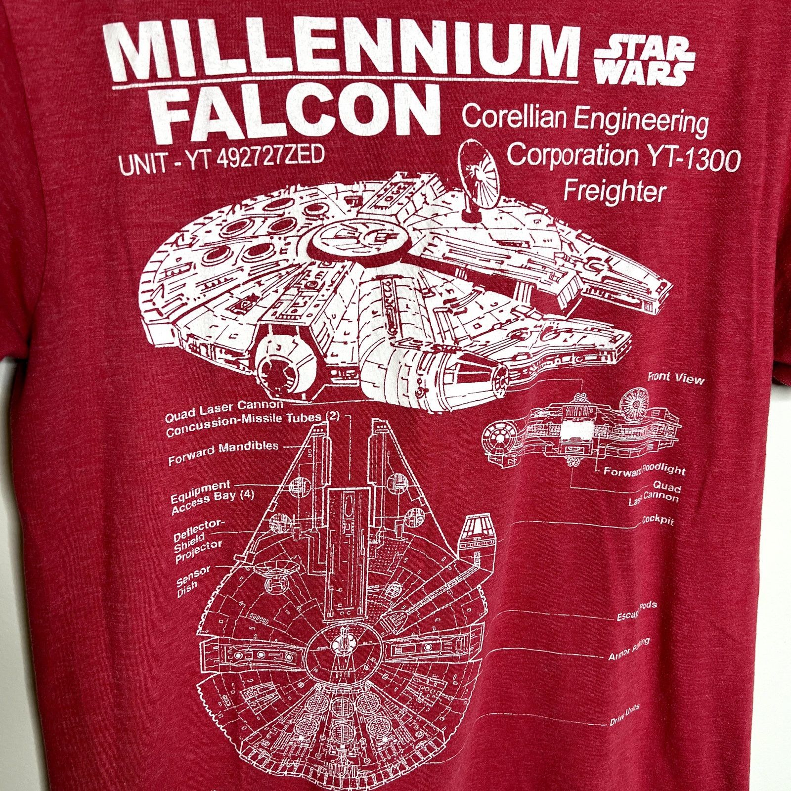 Star Wars Star Wars Millennium Falcon Blueprint Short Sleeve Tee Size US M / EU 48-50 / 2 - 2 Thumbnail