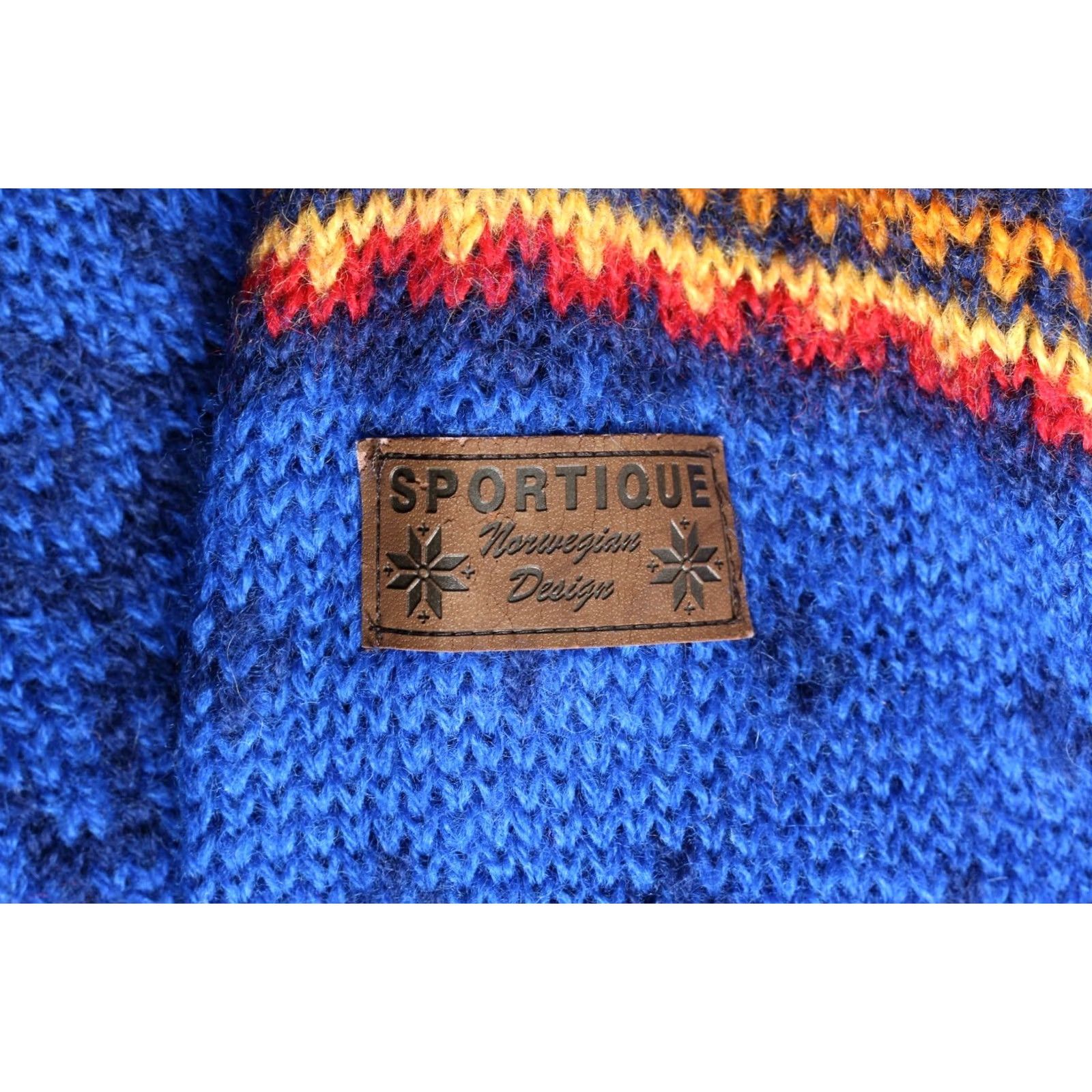 Vintage VINTAGE SPORTIQUE Jumper Sweater Men XXL Wool Chunky-Knit Crew Neck Norway Nordic Fair Isle Blue 90s Mens Size US XXL / EU 58 / 5 - 4 Thumbnail