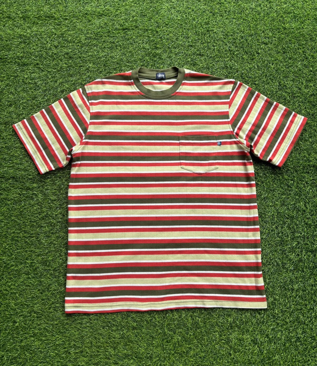 Stussy Vintage Stussy Tom tom Stripe Pocket Tshirt Size US L / EU 52-54 / 3 - 1 Thumbnail