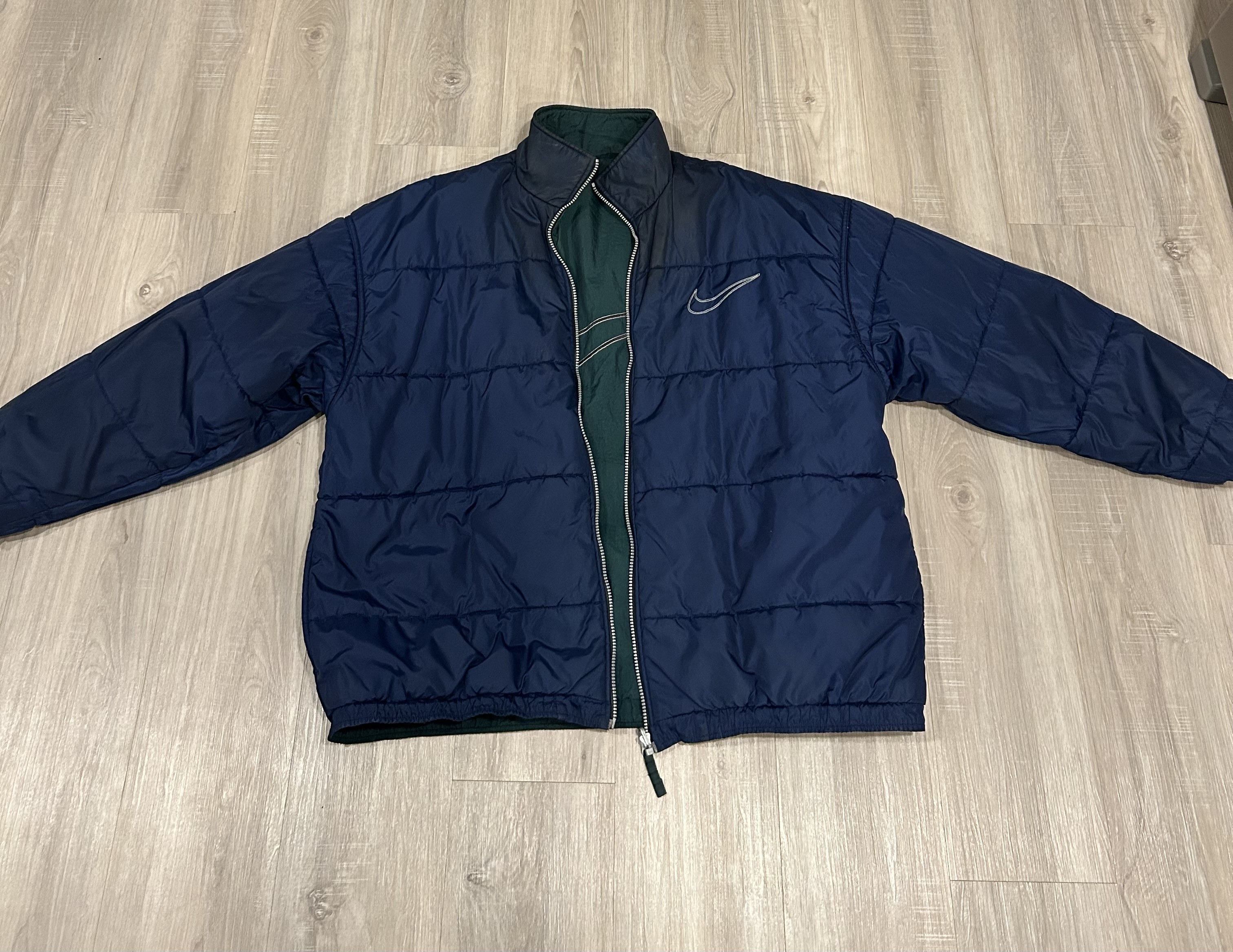 Nike Vintage Nike Reversible Puffer Jacket with Swoosh Logo Size US L / EU 52-54 / 3 - 3 Thumbnail