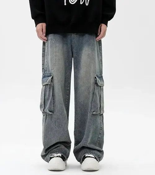 Jean Y2K Vintage Men Cargo Jeans Size US 26 / EU 42 - 1 Thumbnail