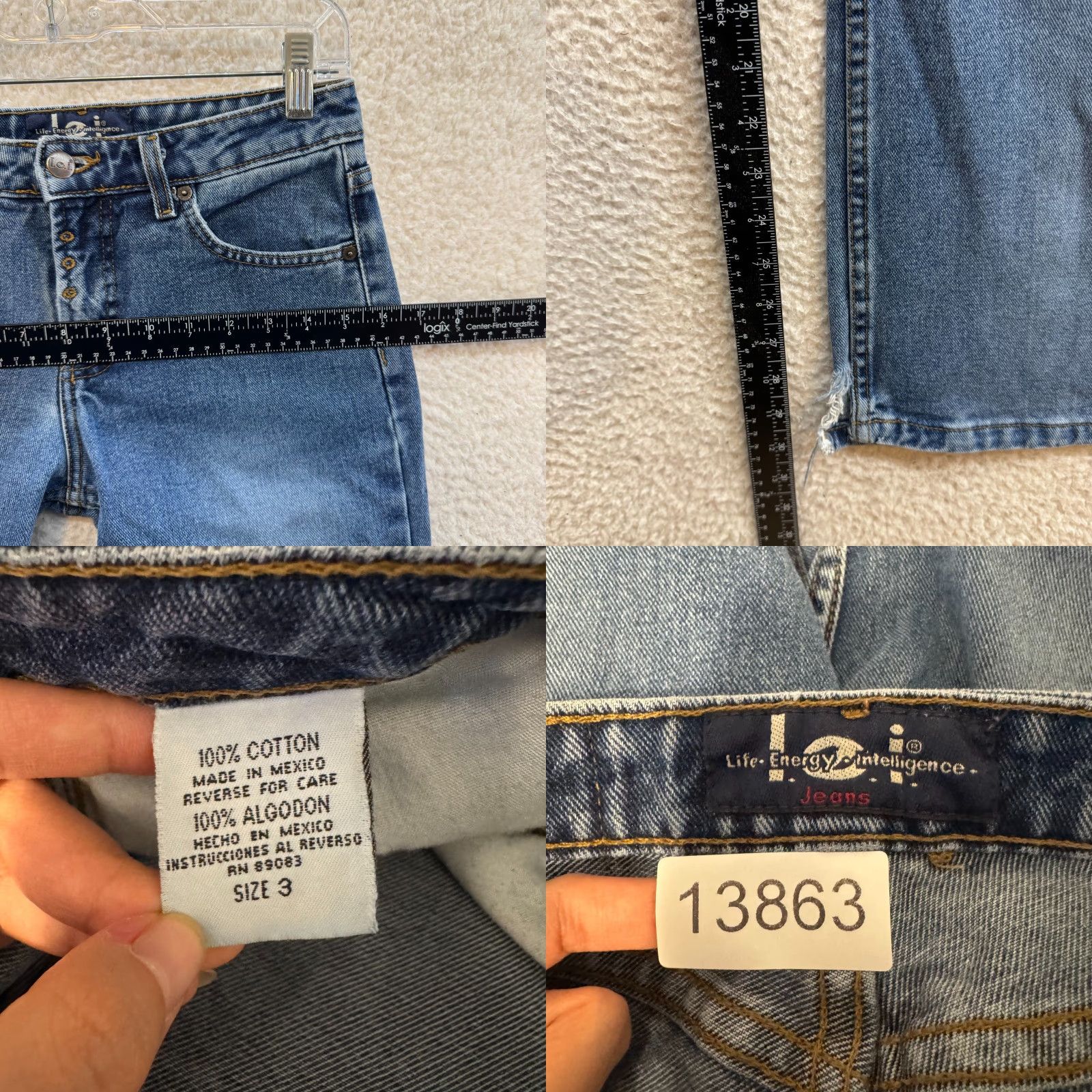 Vintage VINTAGE Lei Low Rise Flare Jeans 0 24 Medium Wash Bootcut 100% Cotton Denim Jeans Womens Girls Girls or Womens Size 25" / US 0 / IT 36 - 9 Thumbnail