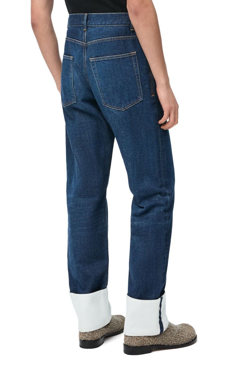 Loewe o1in1g0426 Fisherman Turn-Up Jeans in Denim in Washed Indigo Size US 34 / EU 50 - 4 Thumbnail