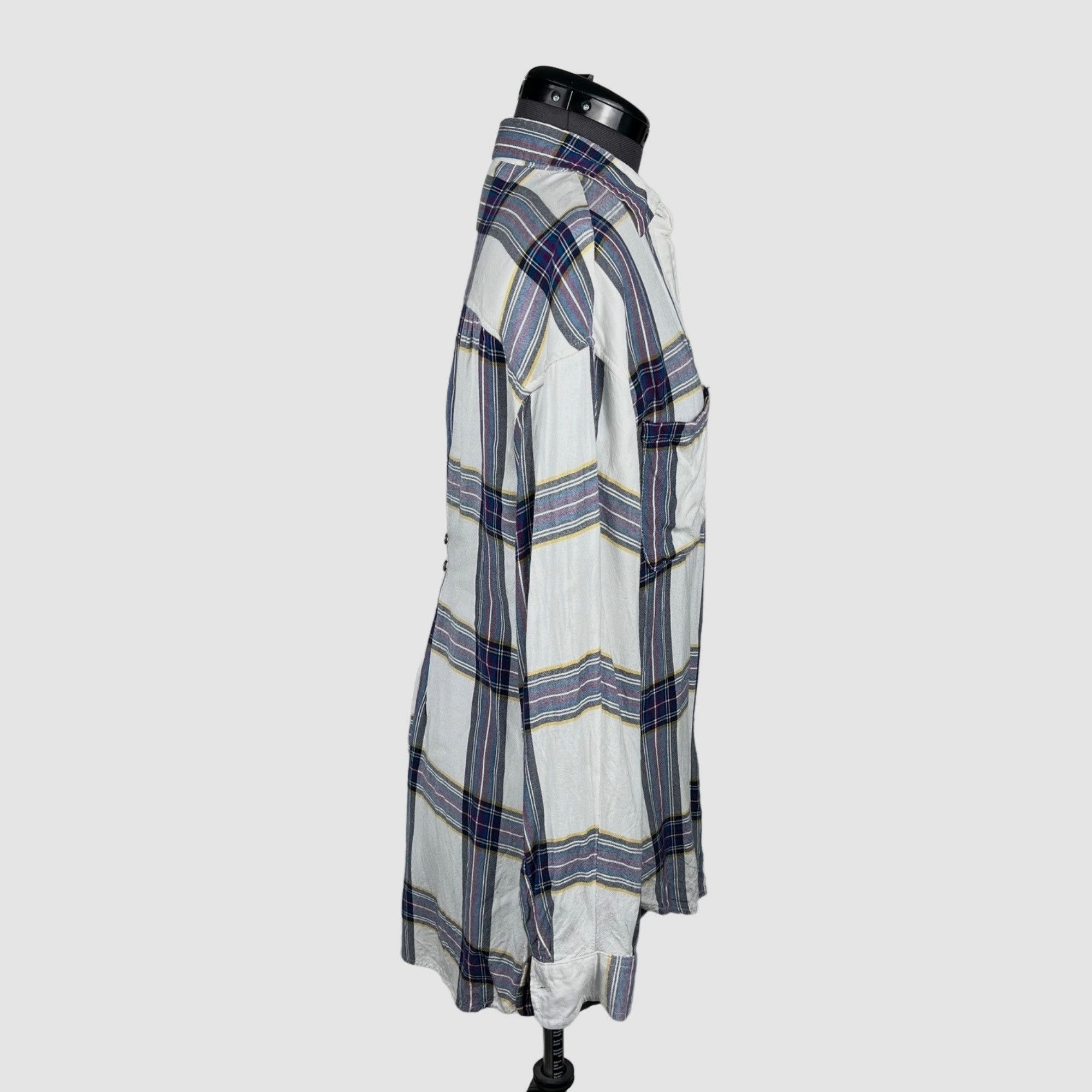 Other Cato Plaid Button-Front Shirt Cinched-Back Long-Sleeve Casua Size S / US 4 / IT 40 - 3 Thumbnail