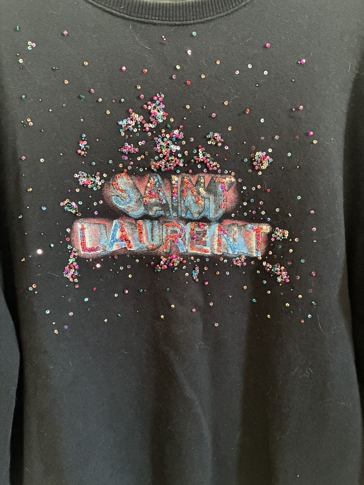 Saint Laurent Paris Saint Laurent Rhinestones Logo Sweater Size US M / EU 48-50 / 2 - 3 Thumbnail