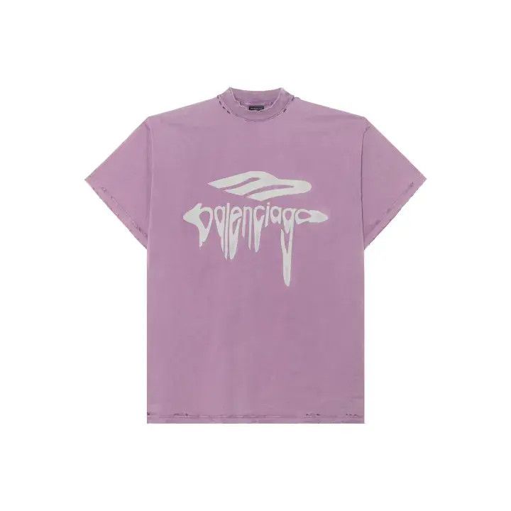 Balenciaga o1w1db10126 3B Liquefied Oversized T-Shirt in Pink Size US M / EU 48-50 / 2 - 1 Thumbnail