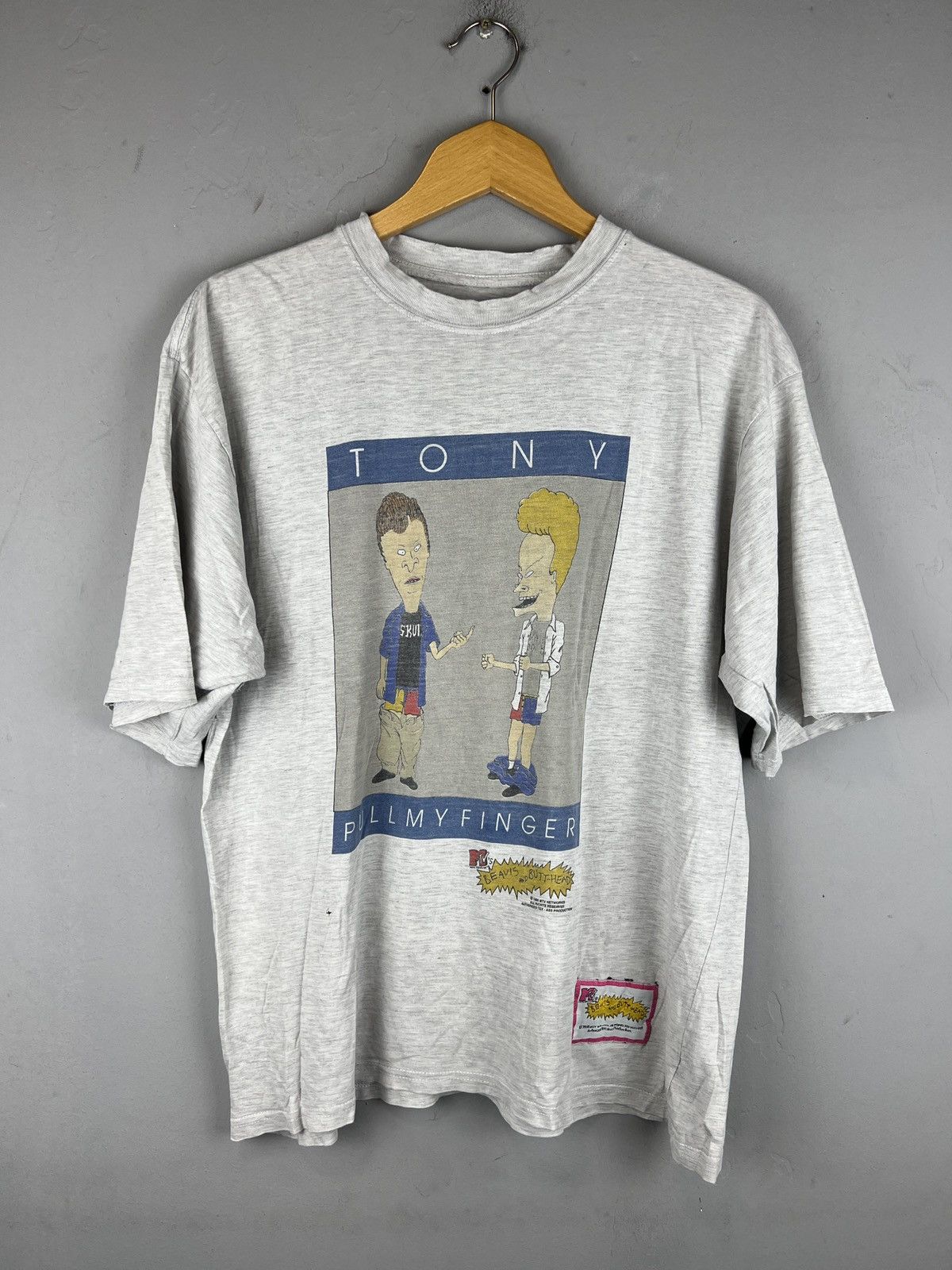 Mtv VTG Distressed 1998 BEAVIS AND BUTTHEAD TONY PULL MY FINGER Size US L / EU 52-54 / 3 - 1 Thumbnail