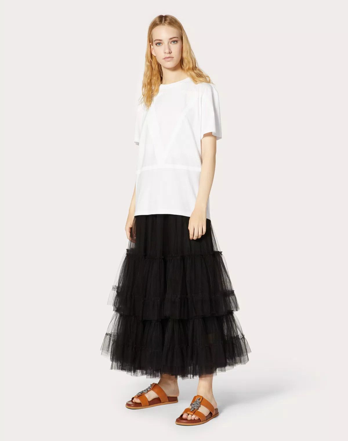 Valentino o1s1wg110625 Short Sleeve T-Shirt in White Size S / US 4 / IT 40 - 2 Thumbnail