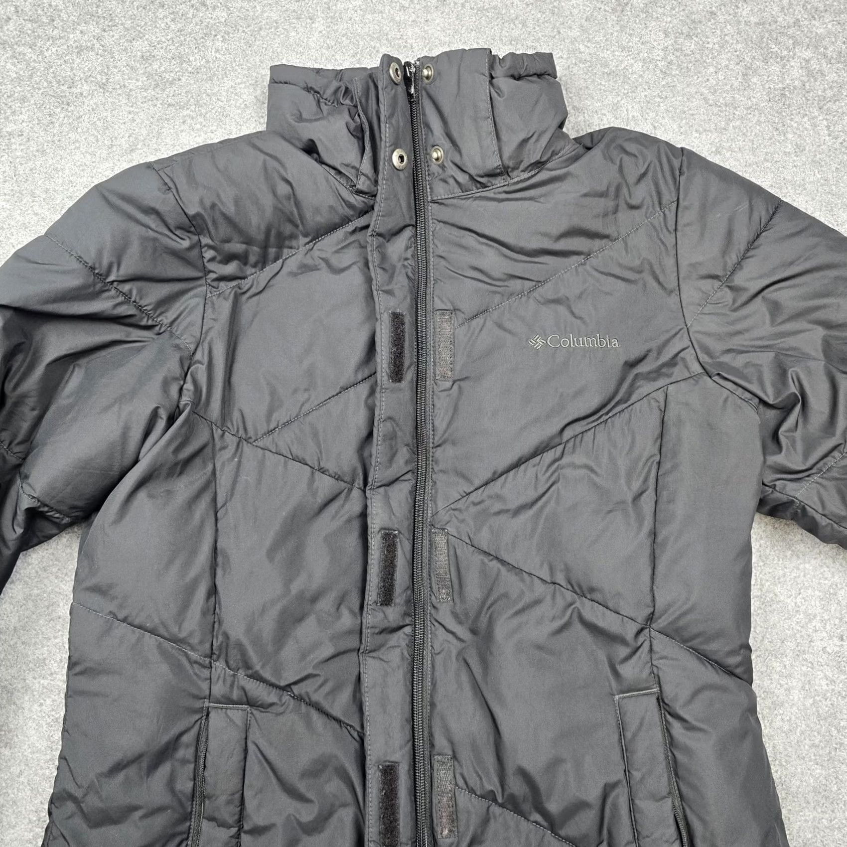 Vintage Columbia Coat Womens Small Black Puffer Long Quilted Hooded Zip Pockets Warm Size S / US 4 / IT 40 - 3 Thumbnail