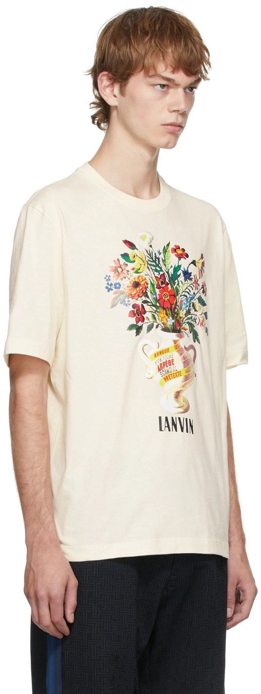 Lanvin o1y0225 Logo Crewneck T-Shirt in Ivory Size US M / EU 48-50 / 2 - 2 Thumbnail