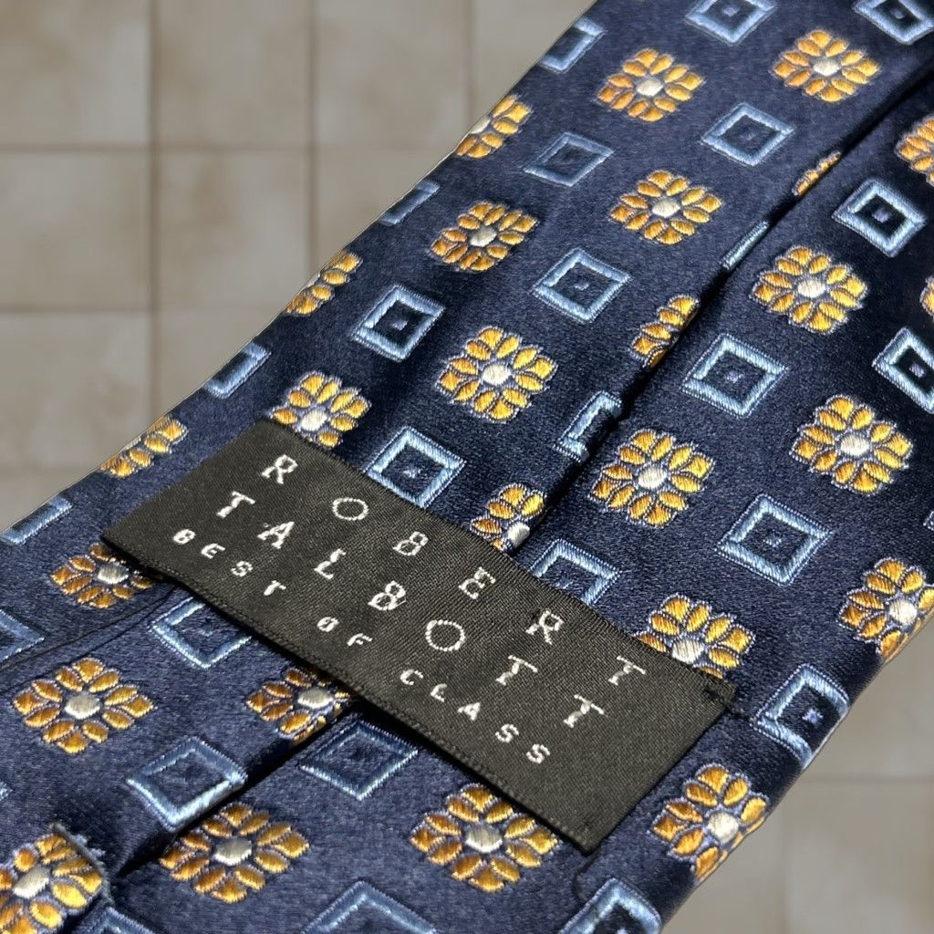 Robert Talbott Robert Talbott Tie Blue Orange Floral Silk Tie Made In USA Best of Class Luxury Silk Tie Mens Size ONE SIZE - 1 Thumbnail
