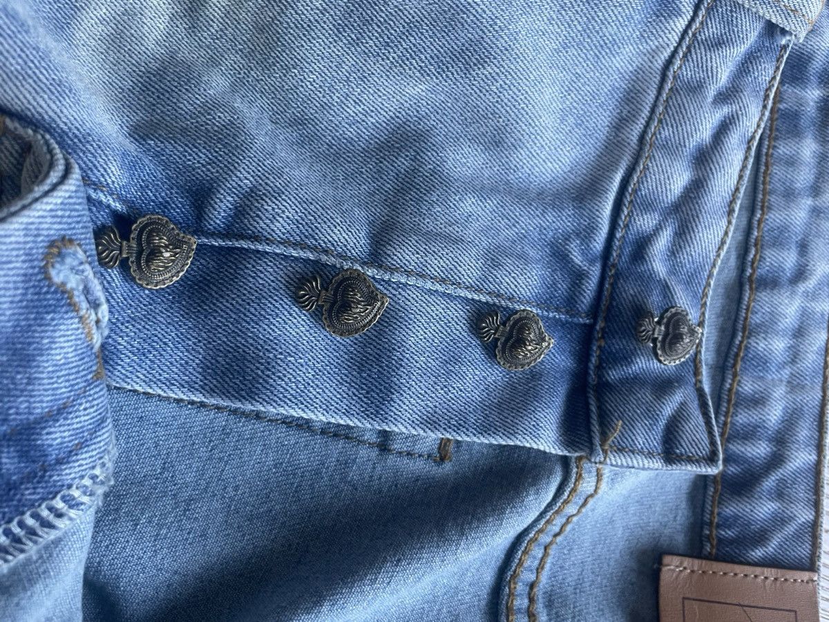 Whensmokeclears When Smoke Clears Light Blue Painted Straight Jeans Size US 38 / EU 54 - 6 Thumbnail