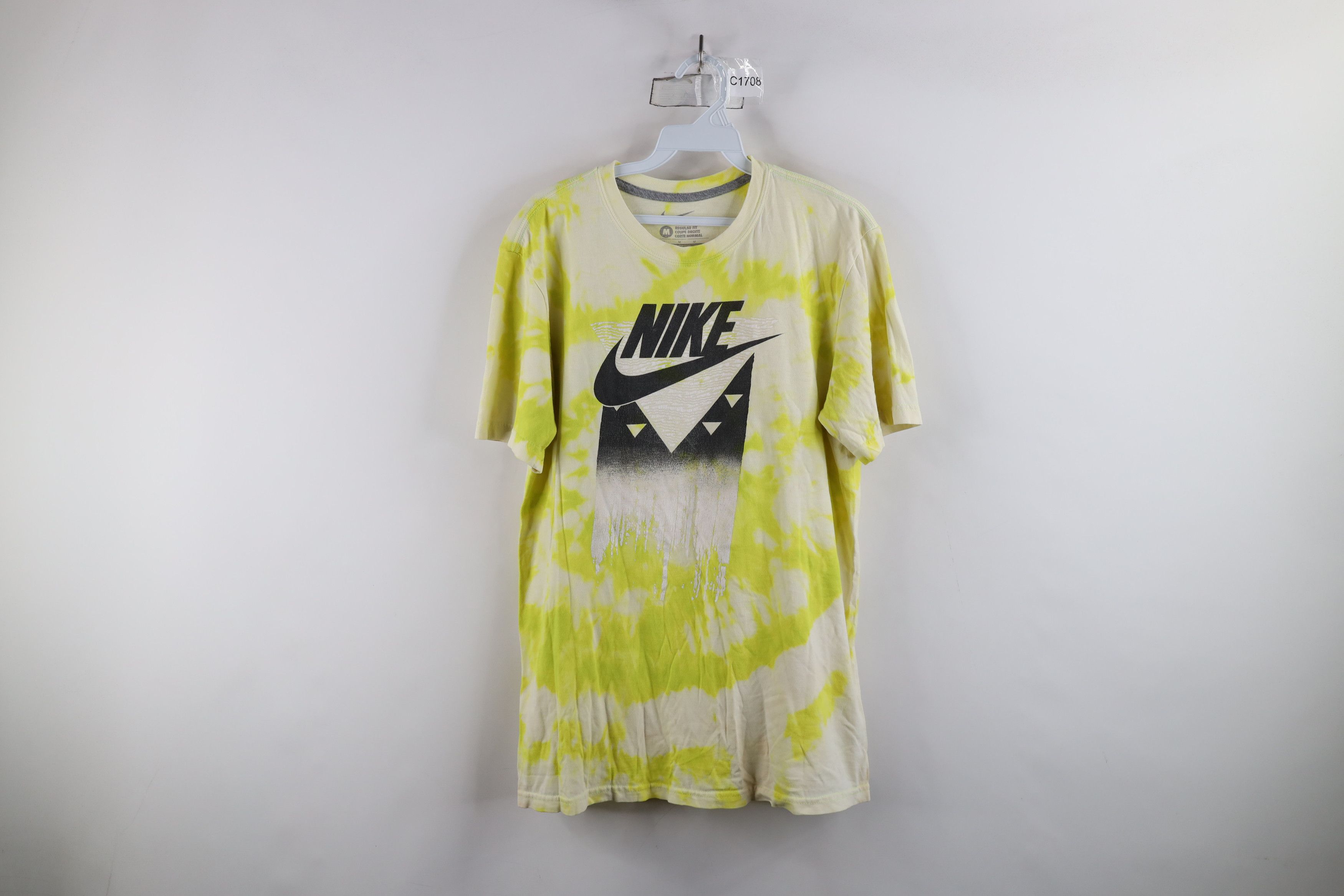 Nike × Vintage Vintage Y2K Nike Spell Out Geometric Acid Wash T-Shirt Size US M / EU 48-50 / 2 - 1 Thumbnail