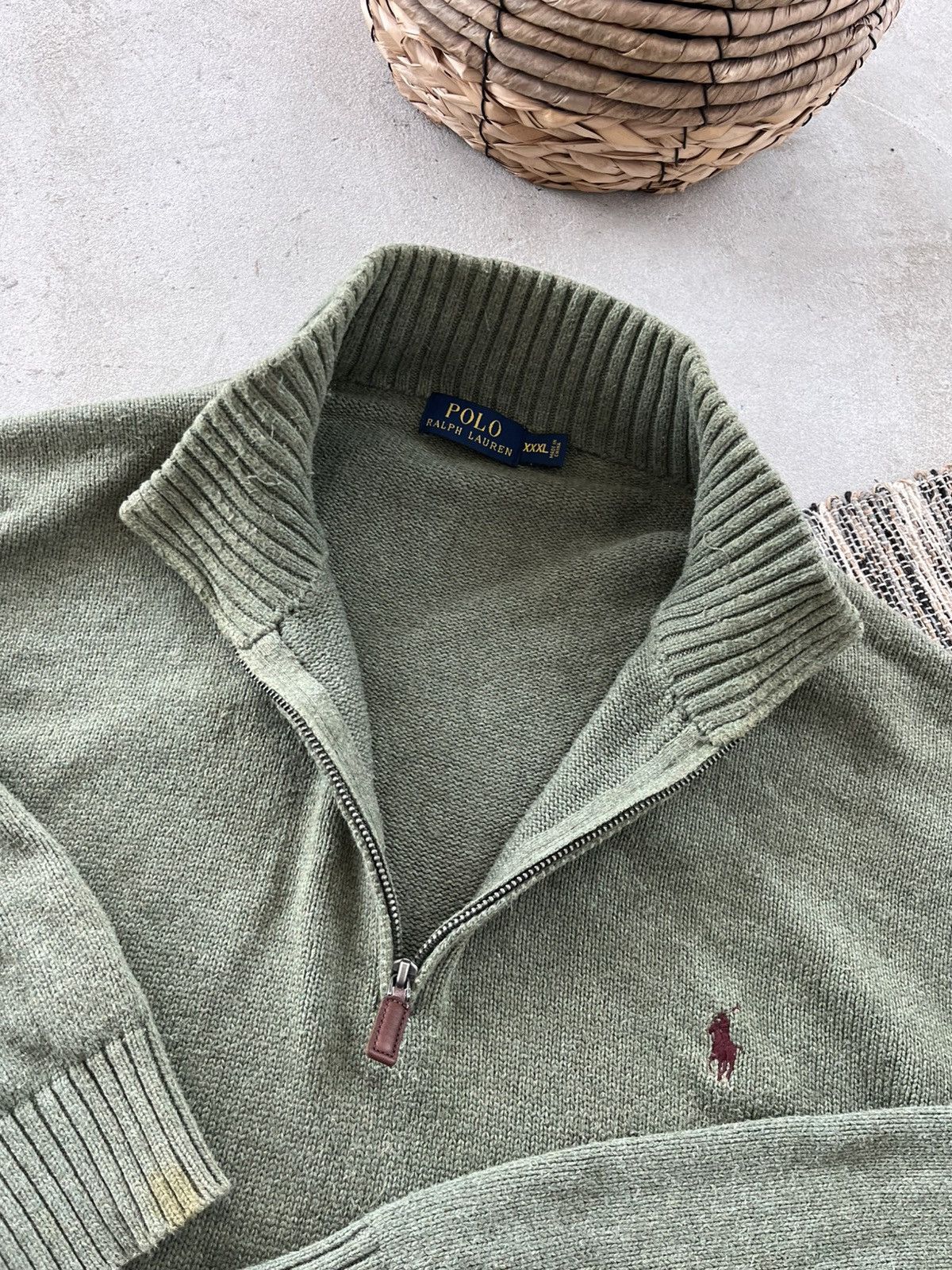 Polo Ralph Lauren Vintage Polo Ralph Lauren Green Oversize Zip Sweater Y2K Size US XXL / EU 58 / 5 - 11 Thumbnail
