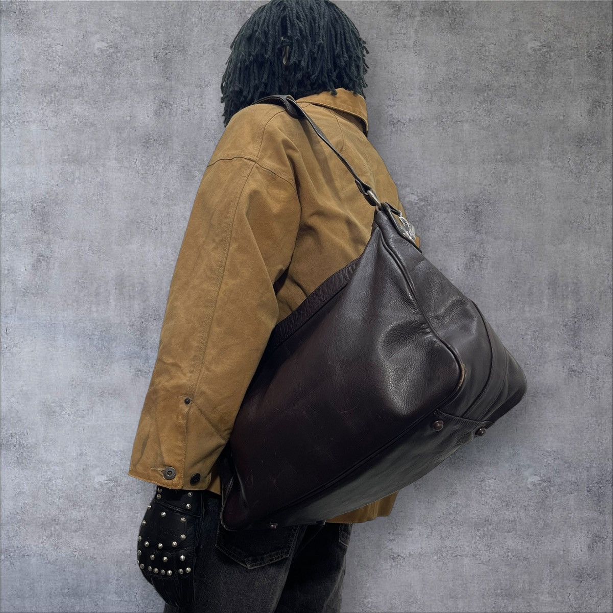 Genuine Leather Full Leather Vtg Unknown Travel Bag prada julius amiri 8🟩 Size ONE SIZE - 1 Thumbnail
