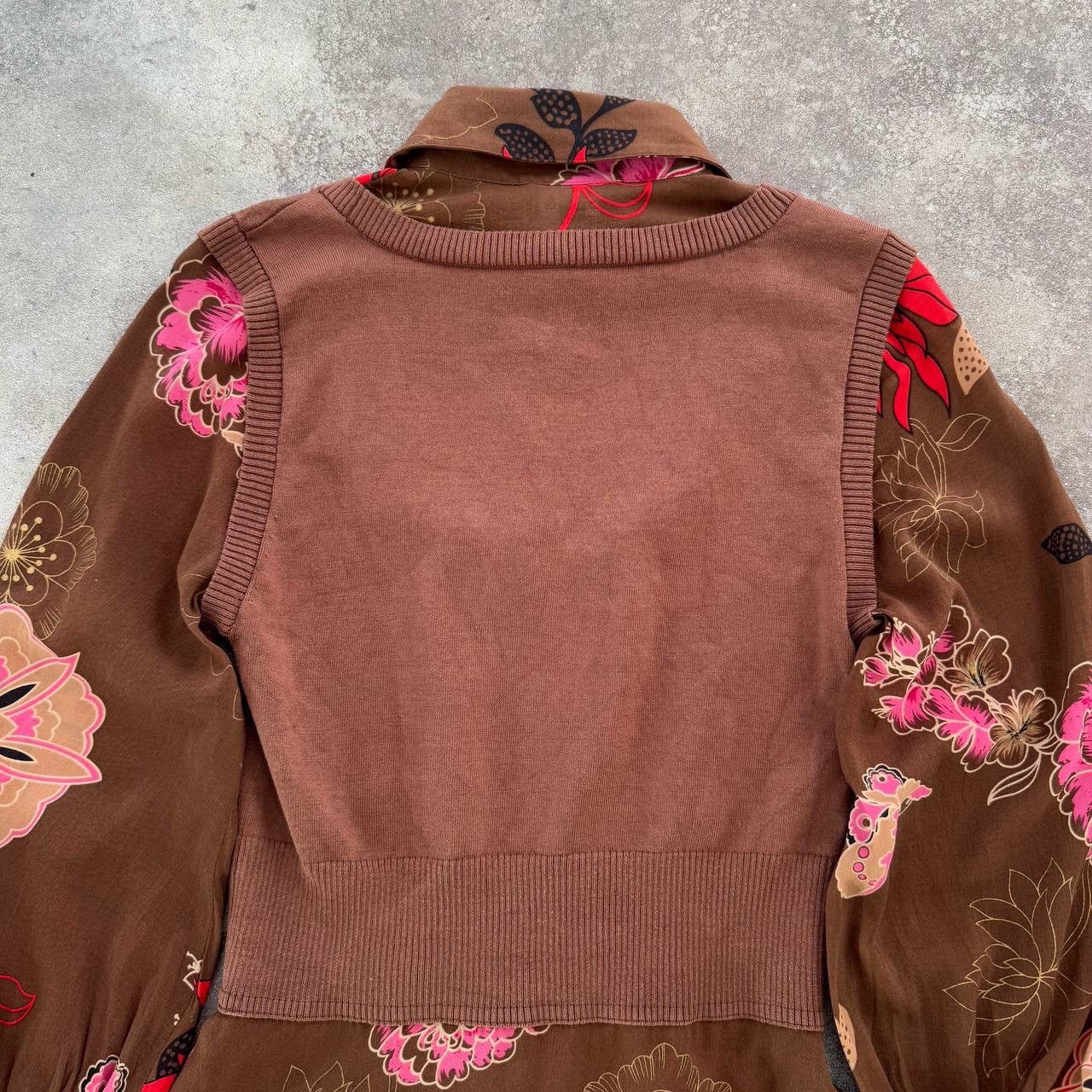 Bebe × Japanese Brand BEBE Y2K Havana Printed Long Sleeve Silk Top Size S / US 4 / IT 40 - 9 Thumbnail