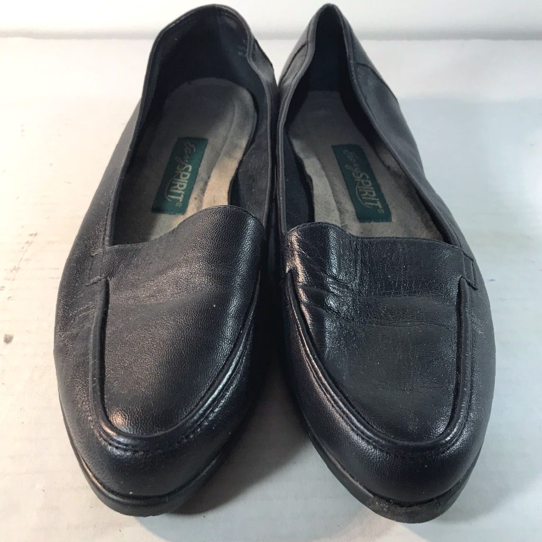 Vintage Easy Spirit Flats Women Size 7.5 Black Leather Slip-On Casual Comfort Shoes Size US 7.5 / IT 37.5 - 4 Thumbnail