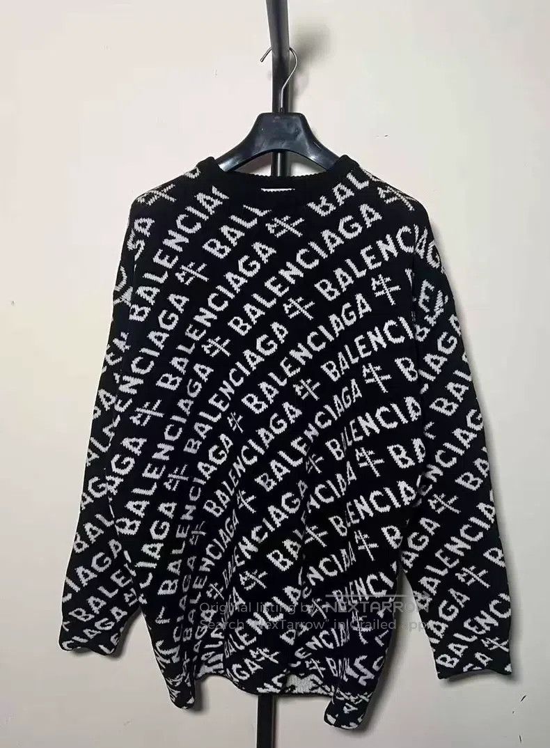 Balenciaga Balenciaga Black Limited Edition Logo Letter Sweater Size US L / EU 52-54 / 3 - 1 Thumbnail