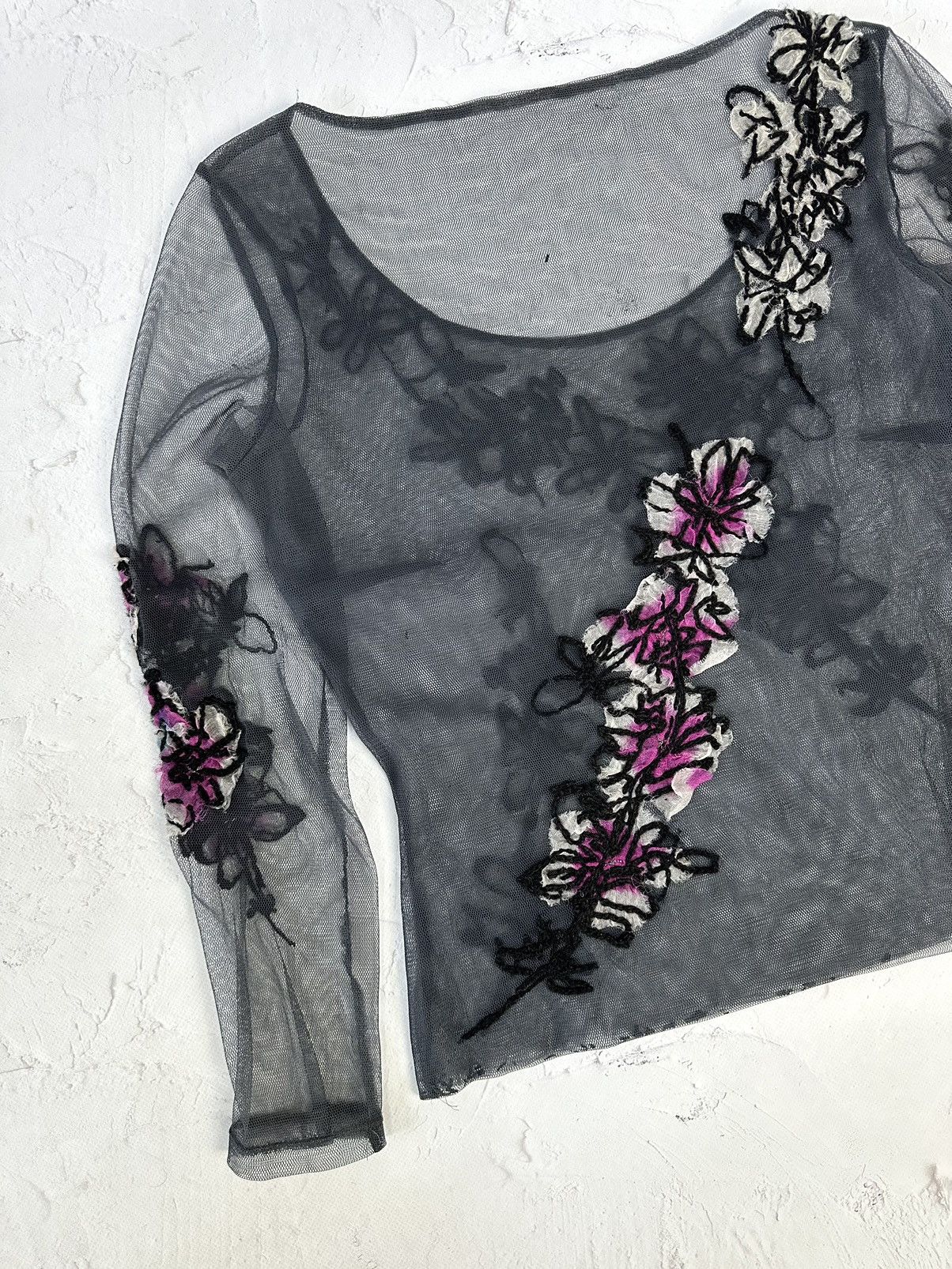 Beauty Beast × If Six Was Nine × Vintage Vintage Mesh Floral Sweater Size M / US 6-8 / IT 42-44 - 6 Thumbnail