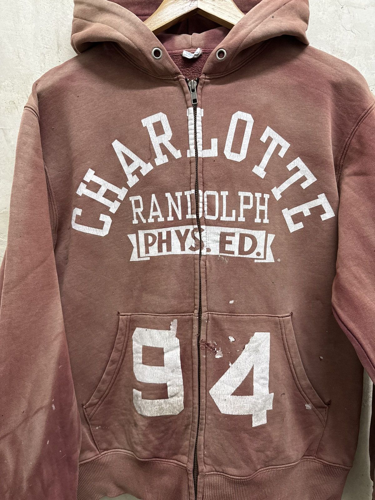 Champion 2000s Distressed Champion Charlotte Randolph Zipper Hoodie Size US L / EU 52-54 / 3 - 2 Thumbnail