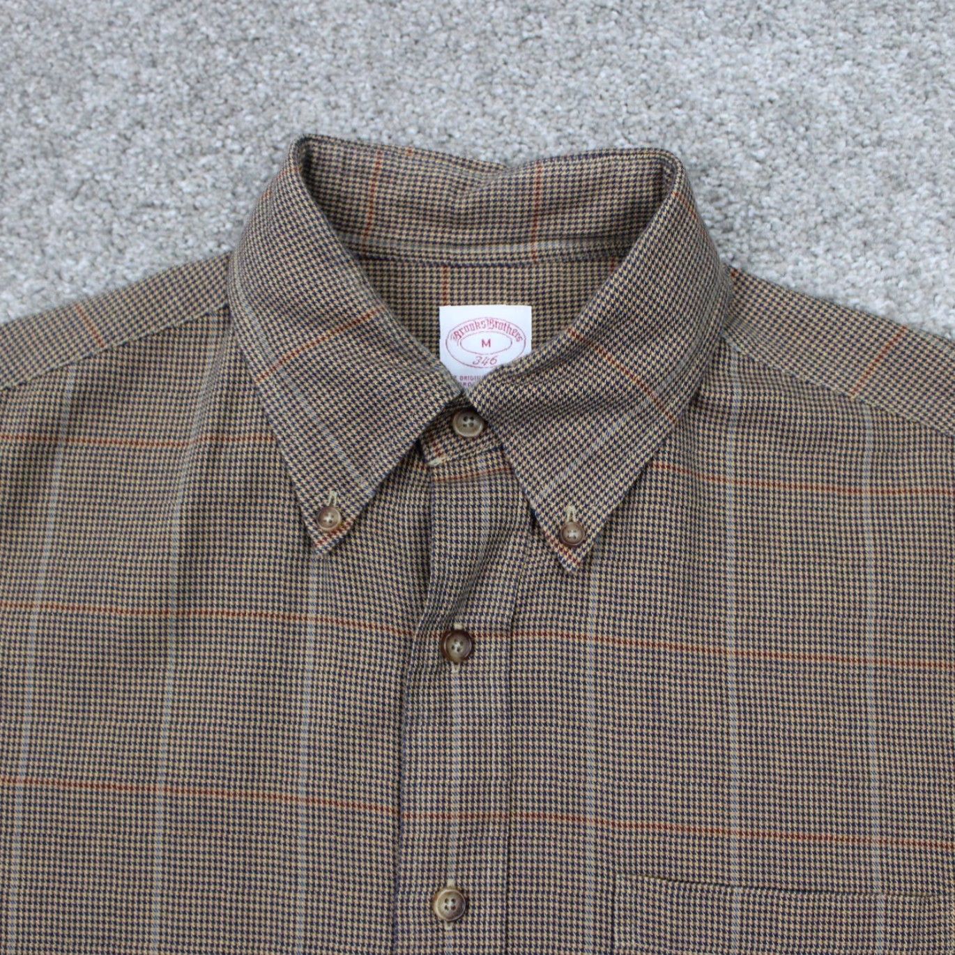 Brooks Brothers Brooks Brothers 346 BrooksFlannel Shirt Mens Medium Cotton/Wool Yellow/Blue L/S Size US M / EU 48-50 / 2 - 5 Thumbnail
