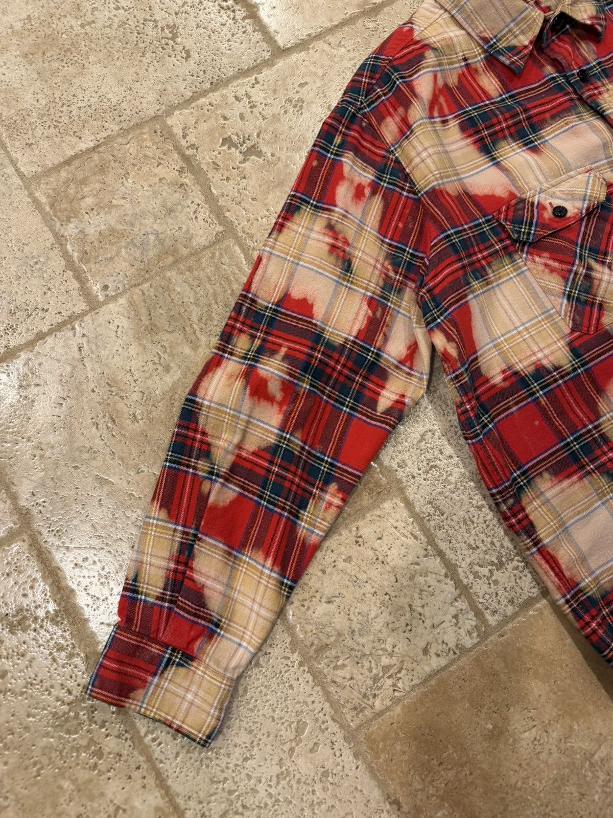 Celine Celine x Hedi FW23 Bleached Tartan Plaid Red Flannel Shirt Size US XL / EU 56 / 4 - 7 Thumbnail