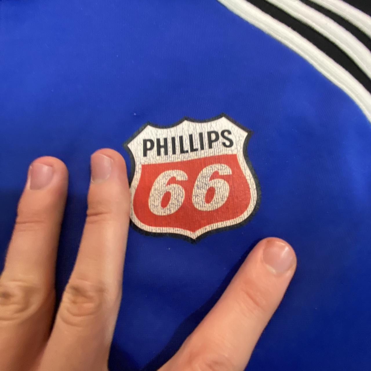 Adidas Vintage 90s Adidas Phillips 66 Sweatshirt Blue XL Size US XL / EU 56 / 4 - 5 Thumbnail