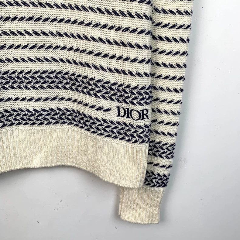 Dior Dior Color-blocking oblique stripe cotton round-neck long-s Size US L / EU 52-54 / 3 - 4 Thumbnail