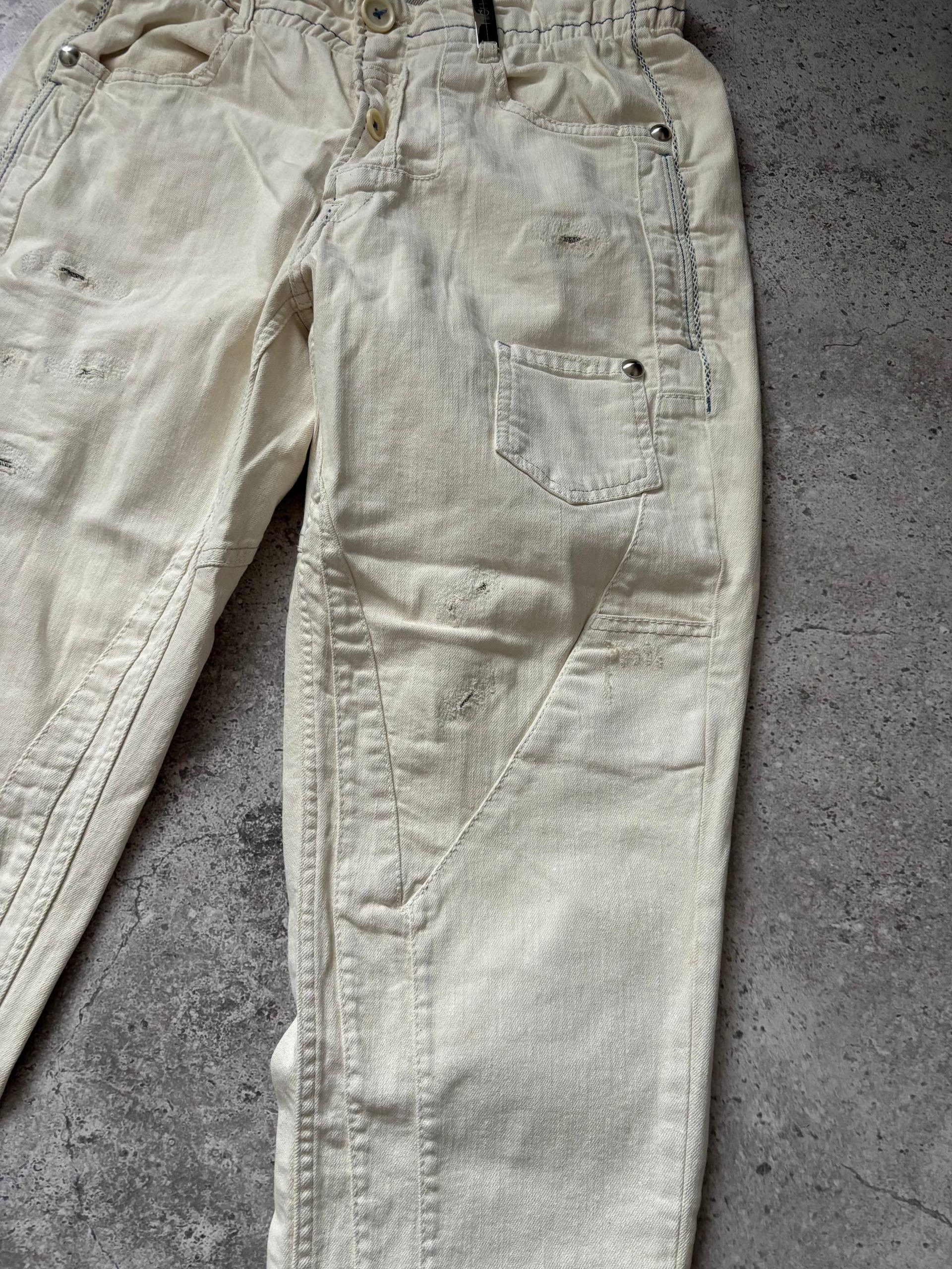 Japanese Brand Avant Garde High Use Patchwork Pants Waxed Cottone Size US 32 / EU 48 - 6 Thumbnail