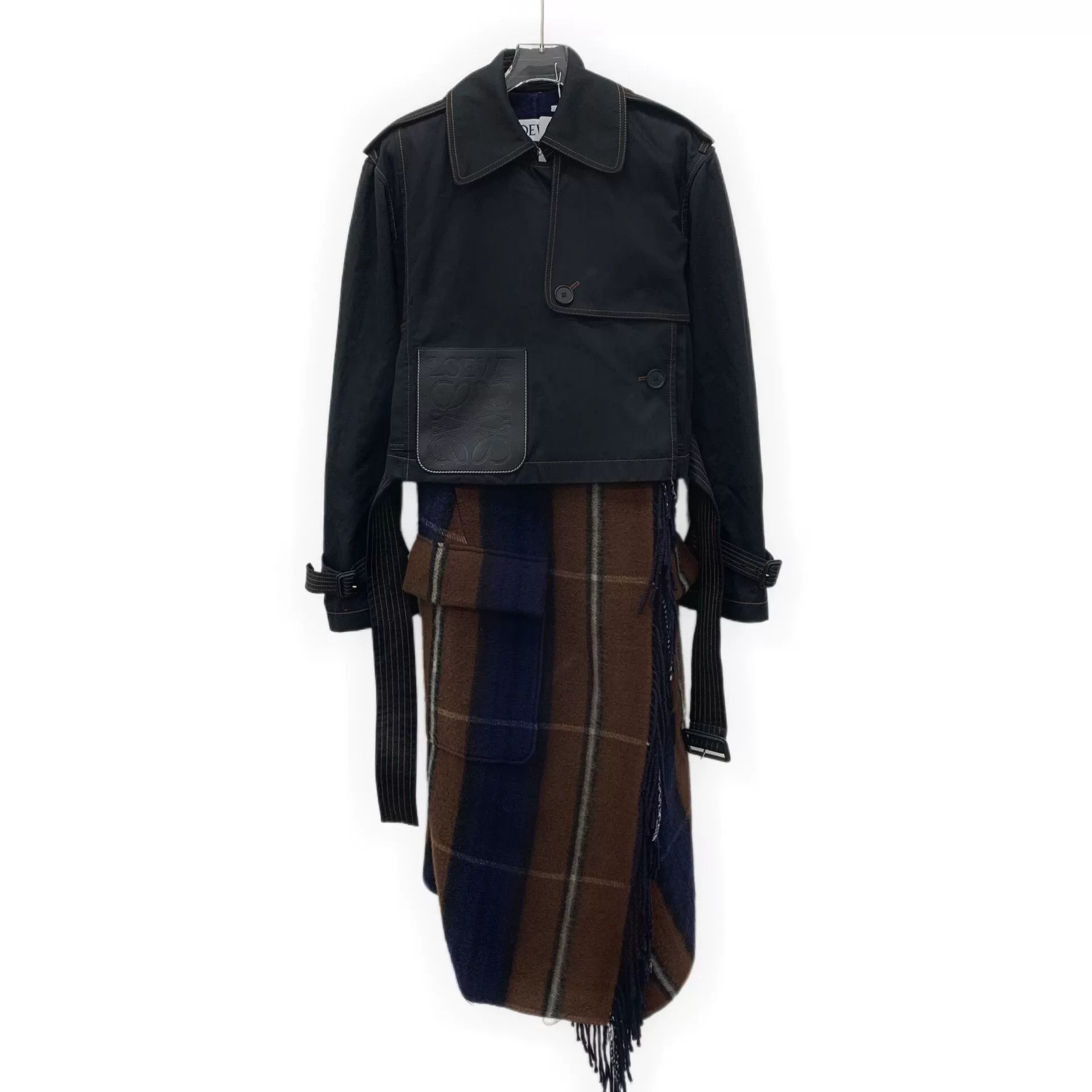 Loewe Loewe Color-Block Fringe Cotton Belted Trench Size XS / US 0-2 / IT 36-38 - 1 Thumbnail