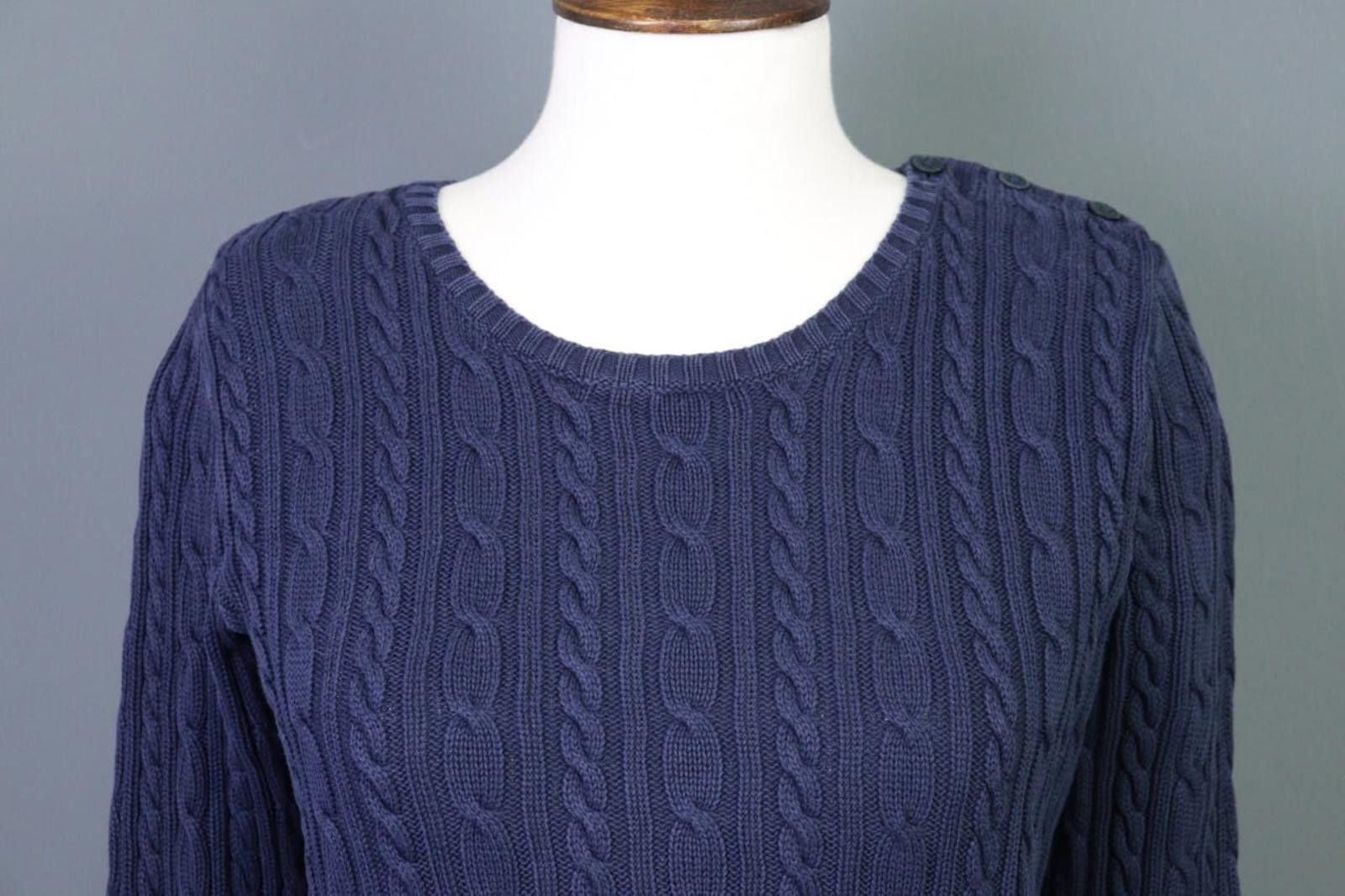 Polo Ralph Lauren Ralph Lauren Blue Cable Knit Crew Neck Sweater Size S Size S / US 4 / IT 40 - 5 Thumbnail
